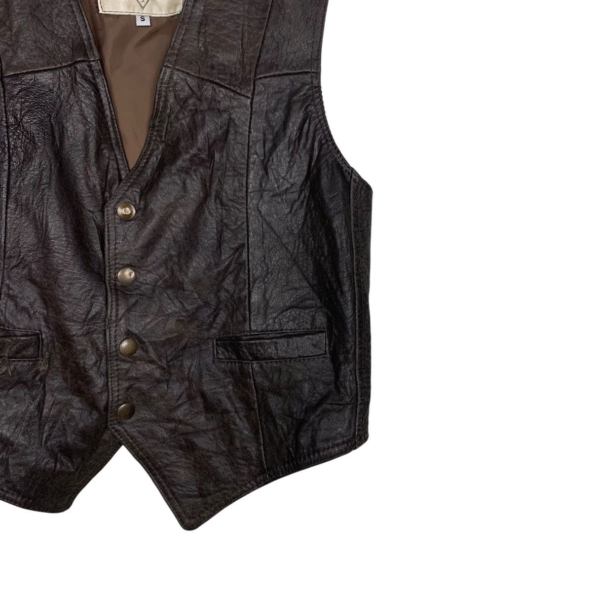 Vintage Vintage 90’s Brown Leather Vest #2759-C124 Size US S / EU 44-46 / 1 - 6 Thumbnail