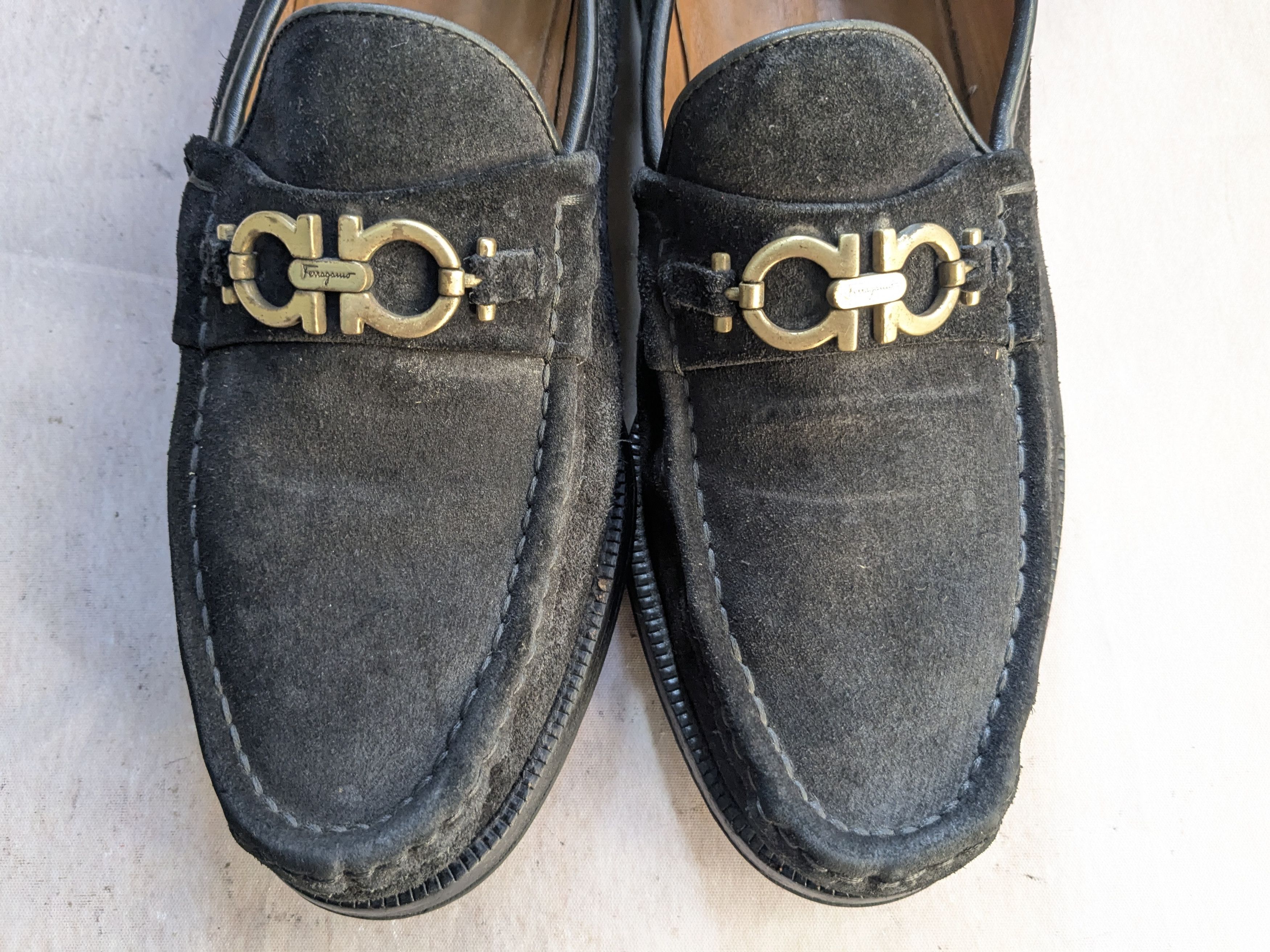 Salvatore Ferragamo Salvatore Ferragamo Loafers Black Leather Suede 9.5 Size US 9.5 / EU 42-43 - 3 Thumbnail