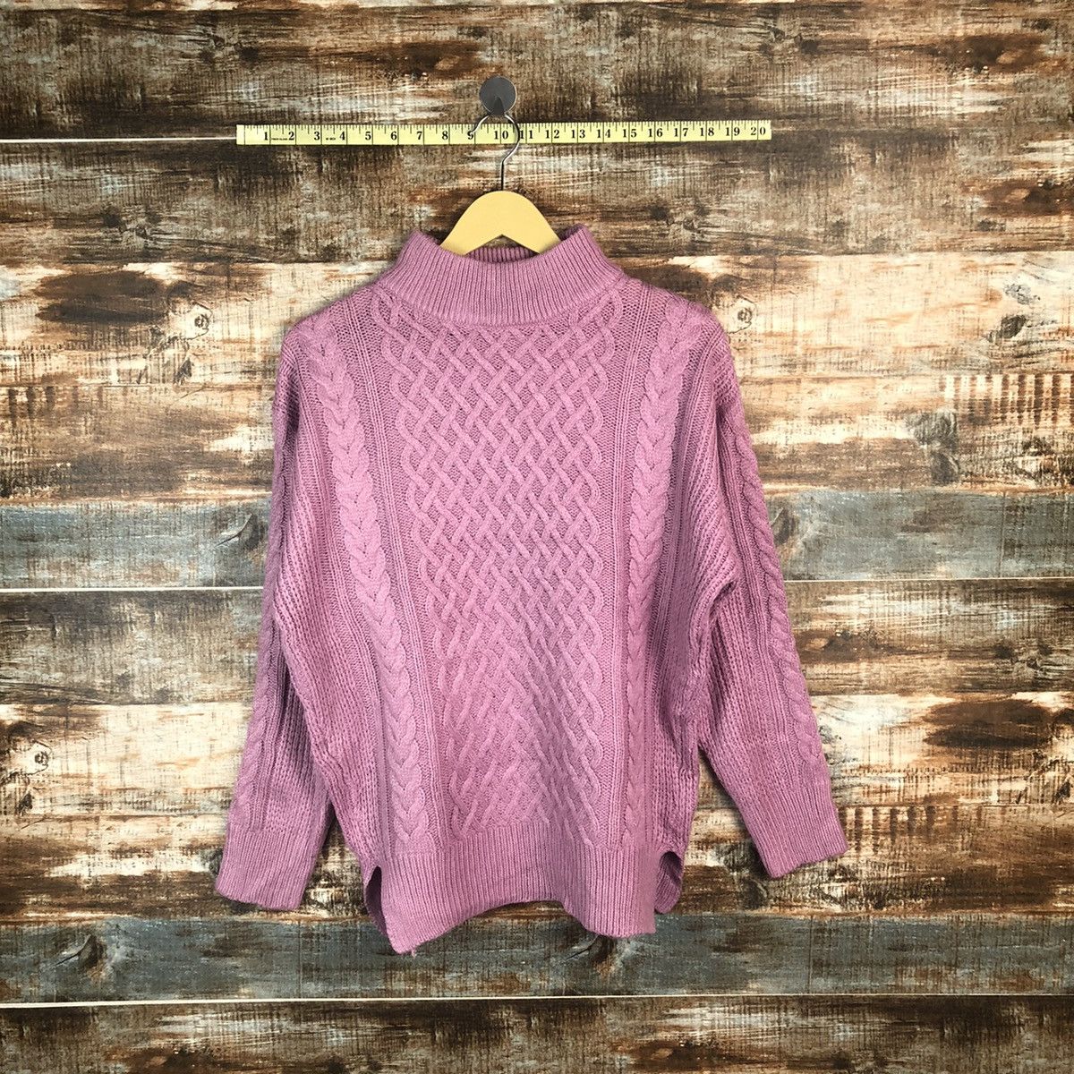 Homespun Knitwear × Japanese Brand American Holic Pink cable Knitwear #A1889 Size M / US 6-8 / IT 42-44 - 1 Thumbnail