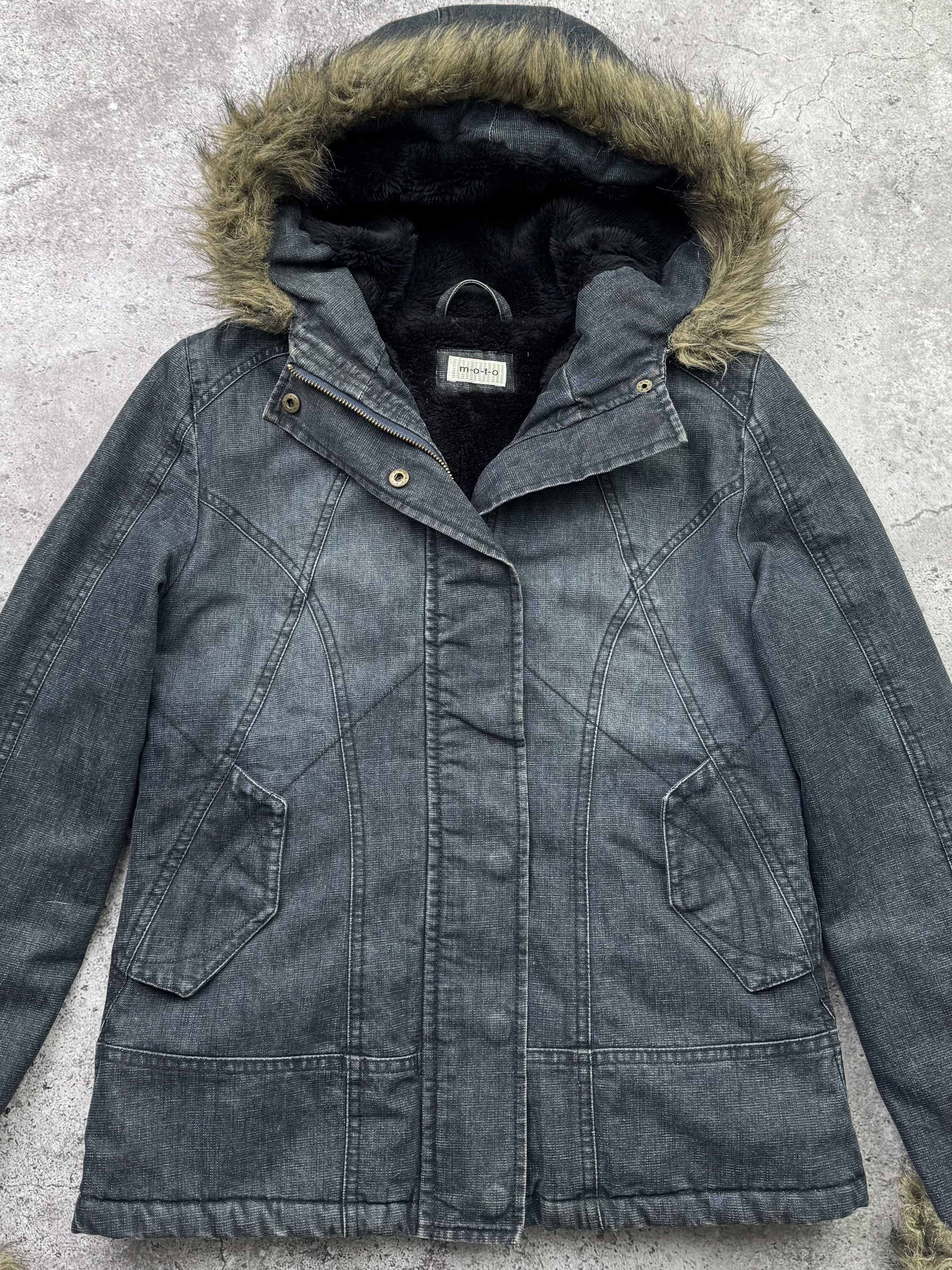 Japanese Brand Vintage Denim Cropped Jacket With Faux Fur Details C375(V43) Size M / US 6-8 / IT 42-44 - 4 Thumbnail