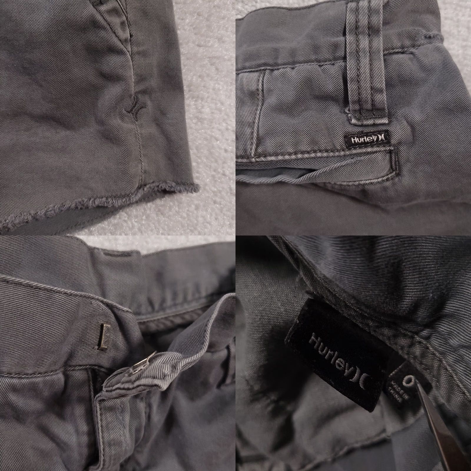 Hurley Hurley Low Rise Chino Shorts Women's 0 Gray Flat Front Cotton Frayed Hem Size 26" / US 2 / IT 38 - 8 Thumbnail