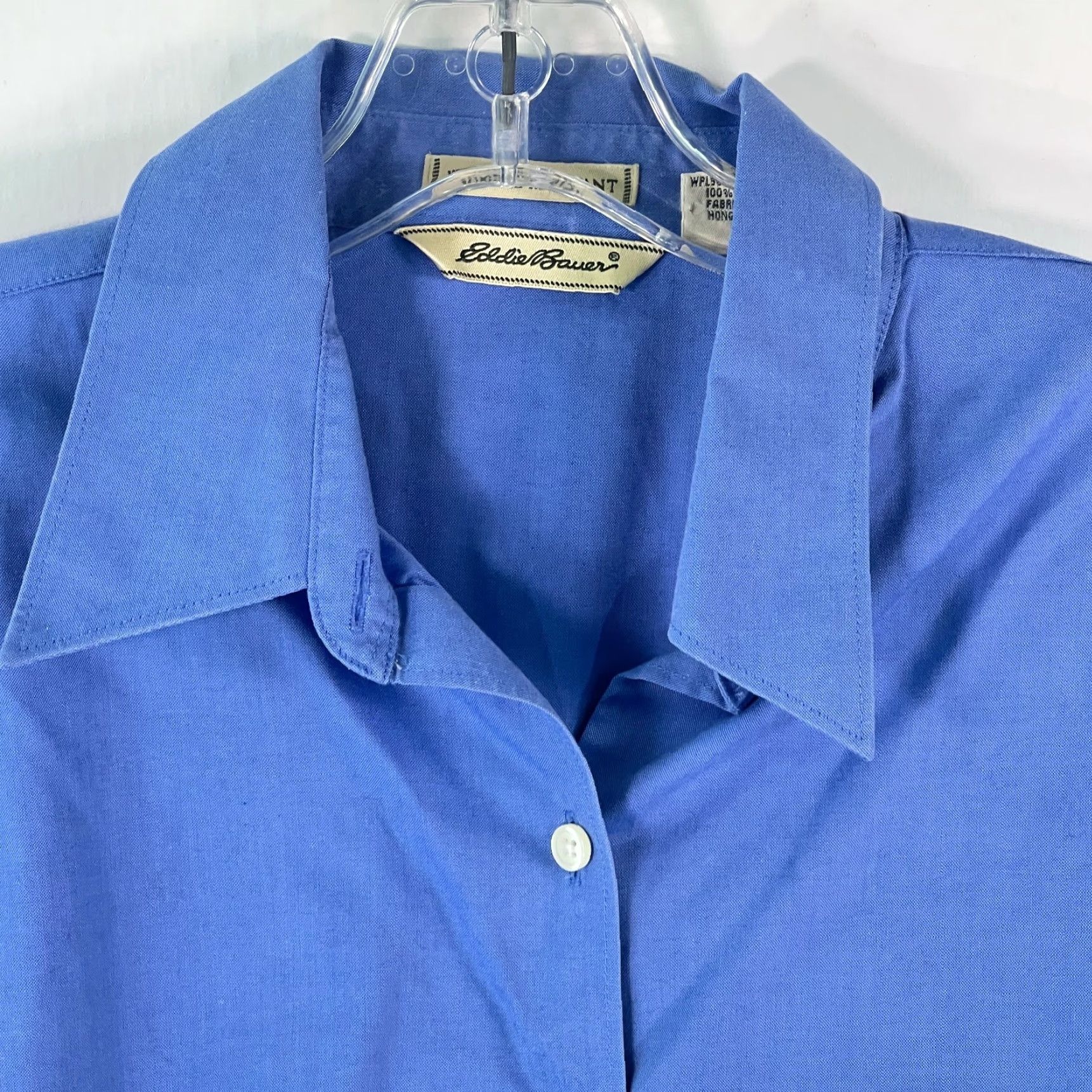 Eddie Bauer Eddie Bauer Mens Long Sleeve Wrinkle Resistant Blue Button Up Dress Shirt S Size 36R - 3 Thumbnail