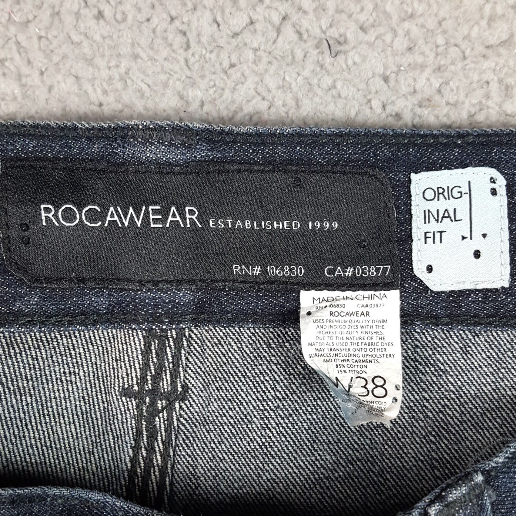 Rocawear VINTAGE Rocawear Baggy Jeans Men’s Size 38x31 Dark Blue Y2K Hip-Hop Denim Size US 38 / EU 54 - 7 Thumbnail