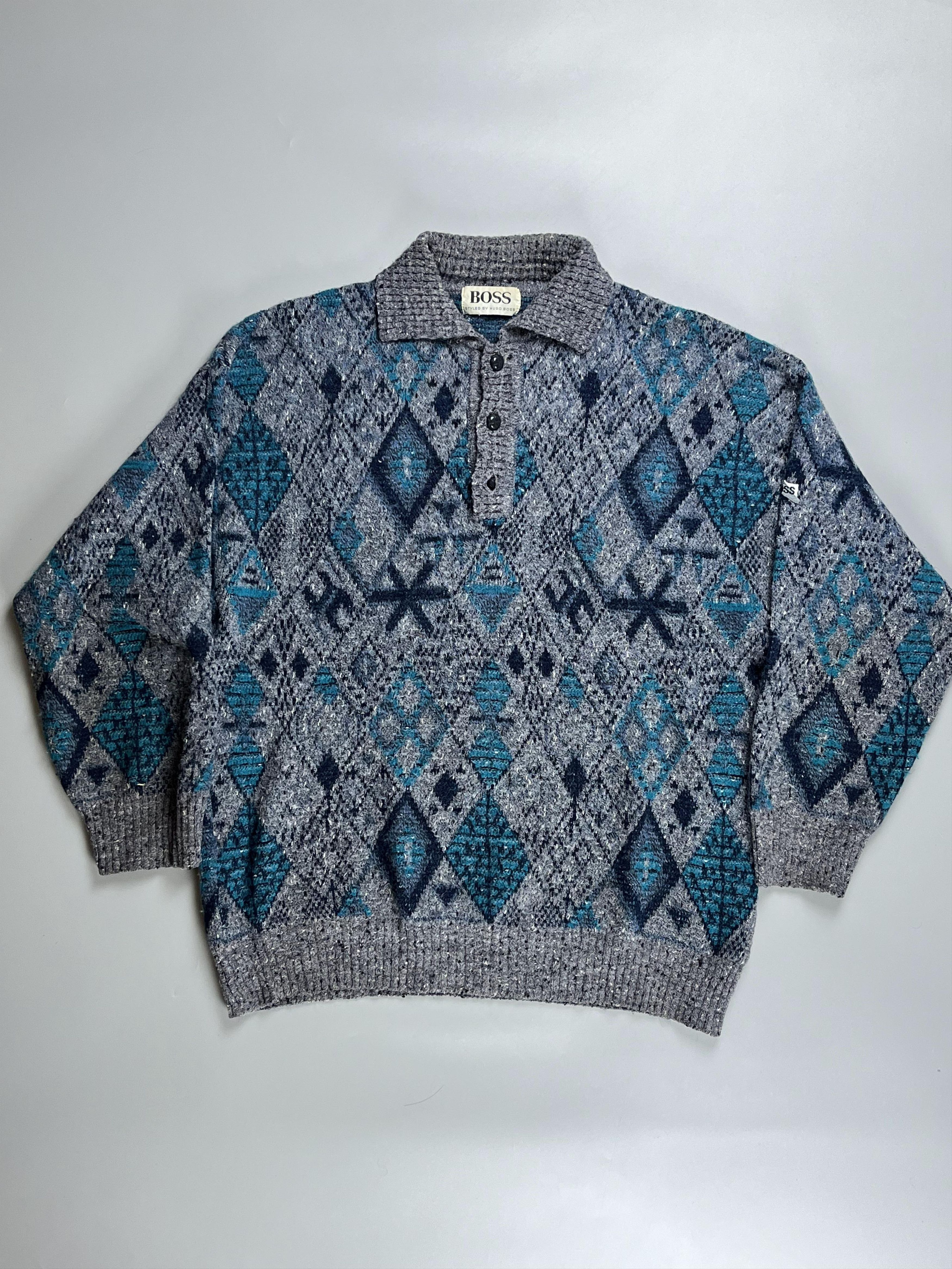Hugo Boss × Vintage Rare Hugo Boss 90s Knited Sweater Size US L / EU 52-54 / 3 - 2 Thumbnail