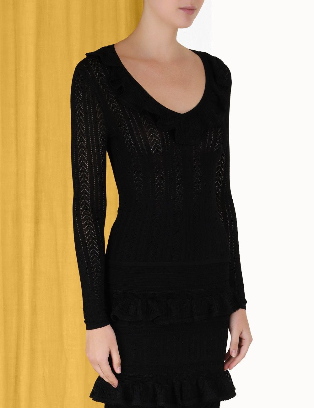 Zimmermann oc11z0425 Luminosity V-Neck Ruffle Top in Black Size L / US 10 / IT 46 - 5 Thumbnail