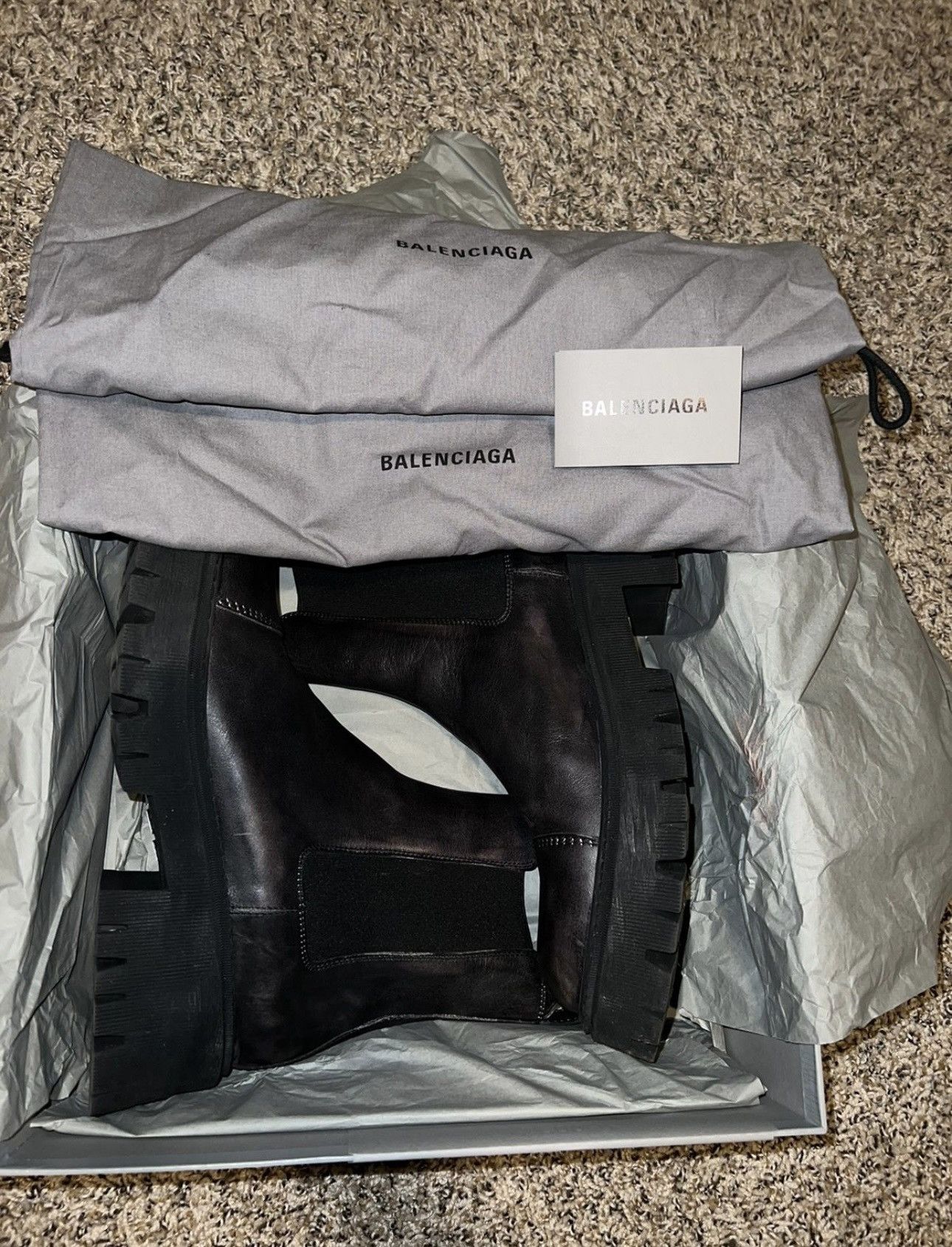 Balenciaga BALENCIAGA TRACTOR BOOTIE L20 AGED EFFECT LEATHER Size US 12 / EU 45 - 5 Thumbnail