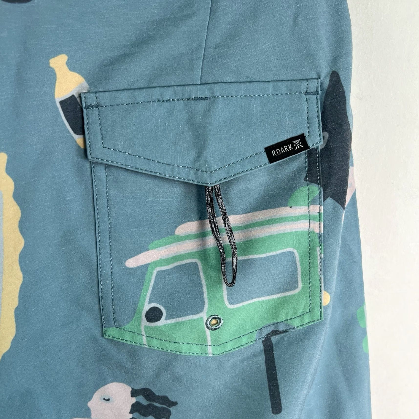 Roark ROARK The Passage Short Shorts Men’s 28 Turquoise Lined Casual Athletic Short Shorts Mens Regular Drawstring Inseam 9 in Size US 30 / EU 46 - 5 Thumbnail