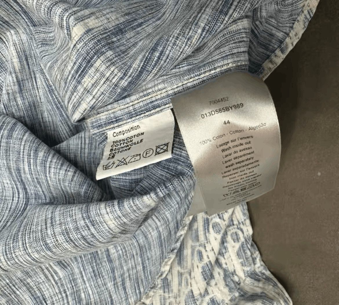 Dior Sz 44 Dior Logo Print Monogram Denim Shirt Jacket-2507 Size US S / EU 44-46 / 1 - 4 Thumbnail