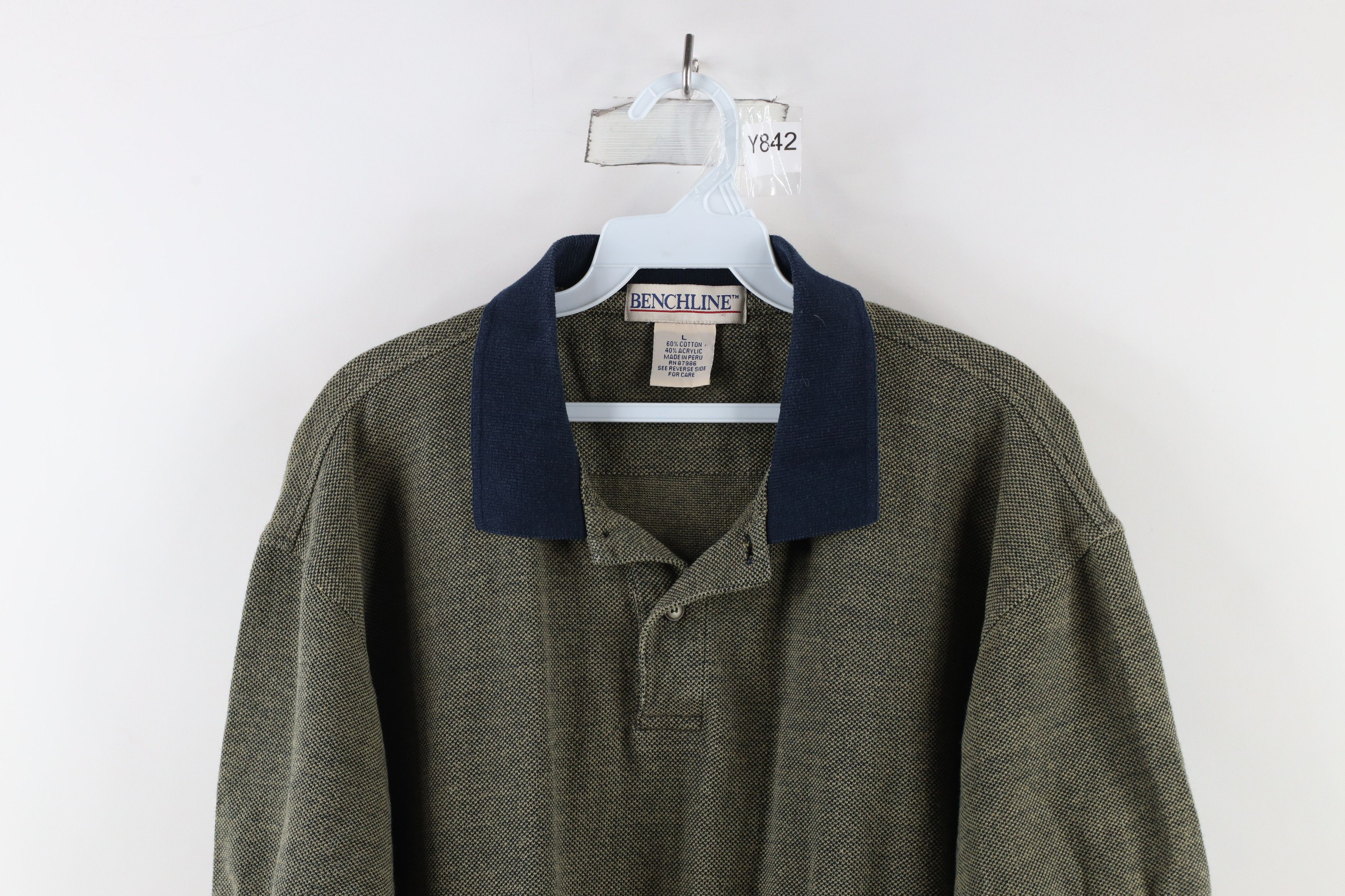 Vintage Vintage 90s Streetwear Waffle Knit Collared Golf Polo Size US L / EU 52-54 / 3 - 2 Thumbnail