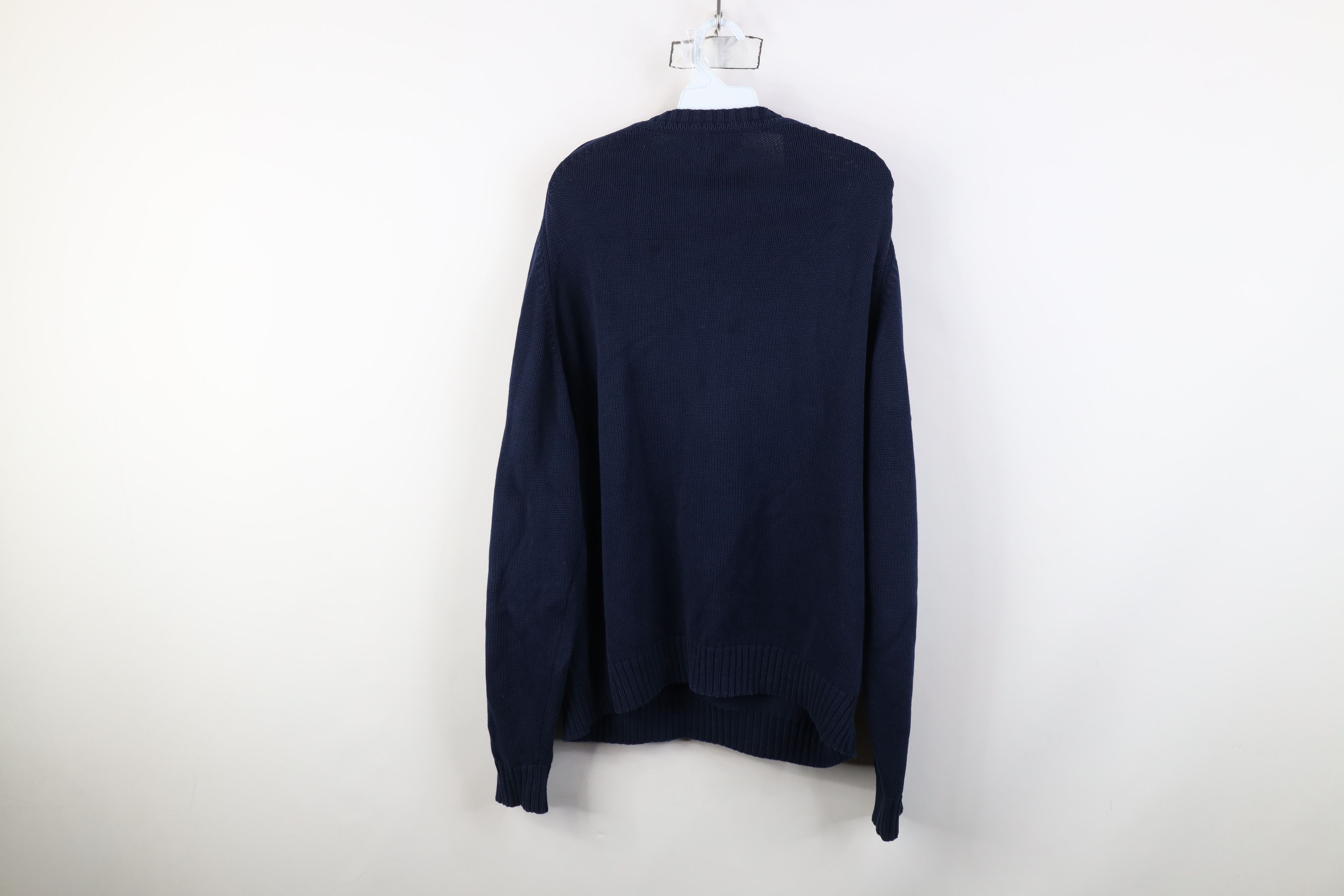 Lands' End Vintage 90s Lands End Ribbed Knit V-Neck Sweater Blue USA Size US L / EU 52-54 / 3 - 12 Thumbnail