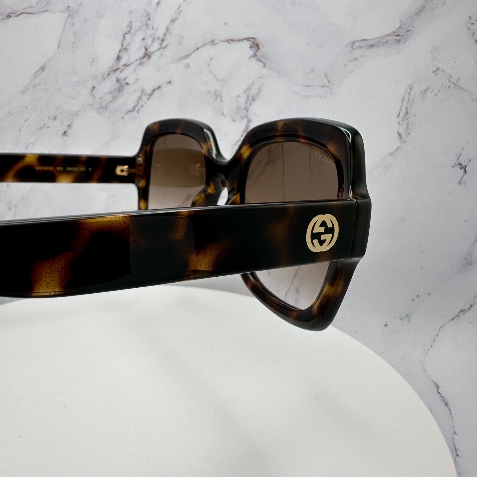 Gucci Gucci Sunglasses Brown Black Tortoise Gold GG Oversized Size ONE SIZE - 17 Thumbnail