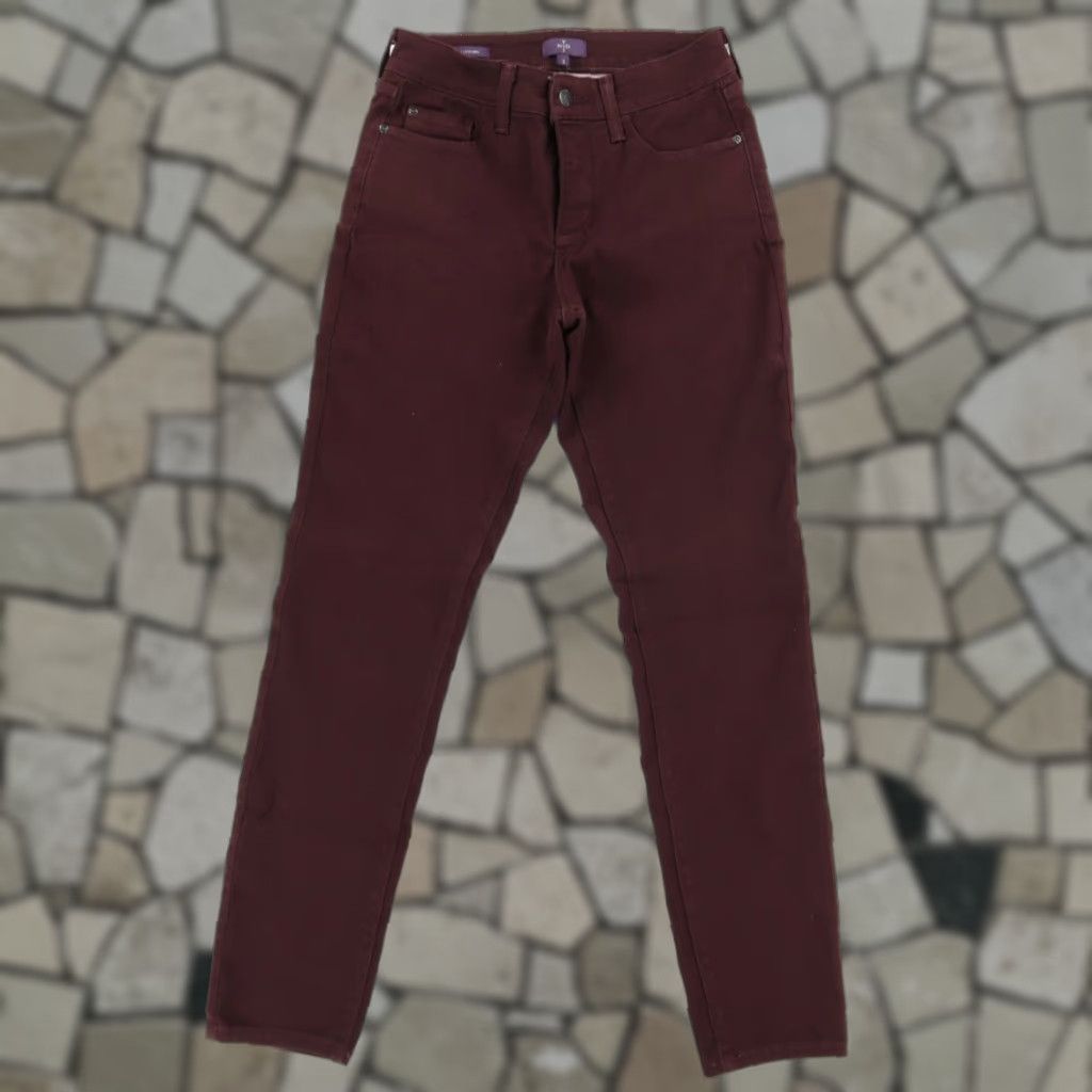 NYDJ NYDJ Stretch Alina Lift Tuck Cotton Blend Canvas Leggings Pants Maroon Women's 2 Size 26" / US 2 / IT 38 - 1 Thumbnail