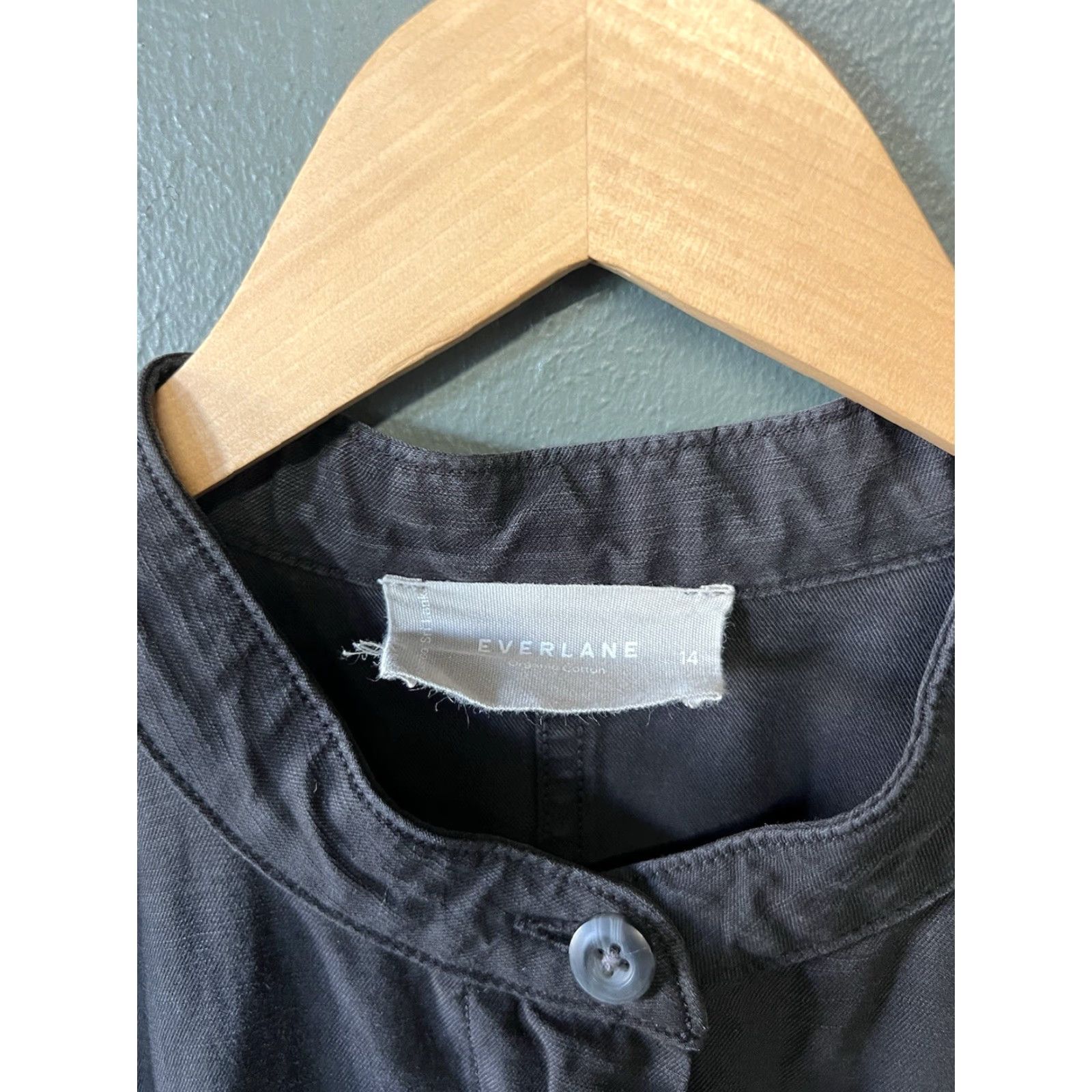 Everlane Everlane Black Organic Cotton Short Sleeve Jumpsuit Size 14 Womens Size 36" / US 14 / IT 50 - 3 Thumbnail