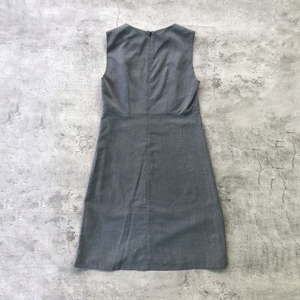Designer × Vintage × agnes b. Agnes B Women's Shift Dress Sleeveless Black Houndstooth EUC Size XS / US 0-2 / IT 36-38 - 2 Thumbnail