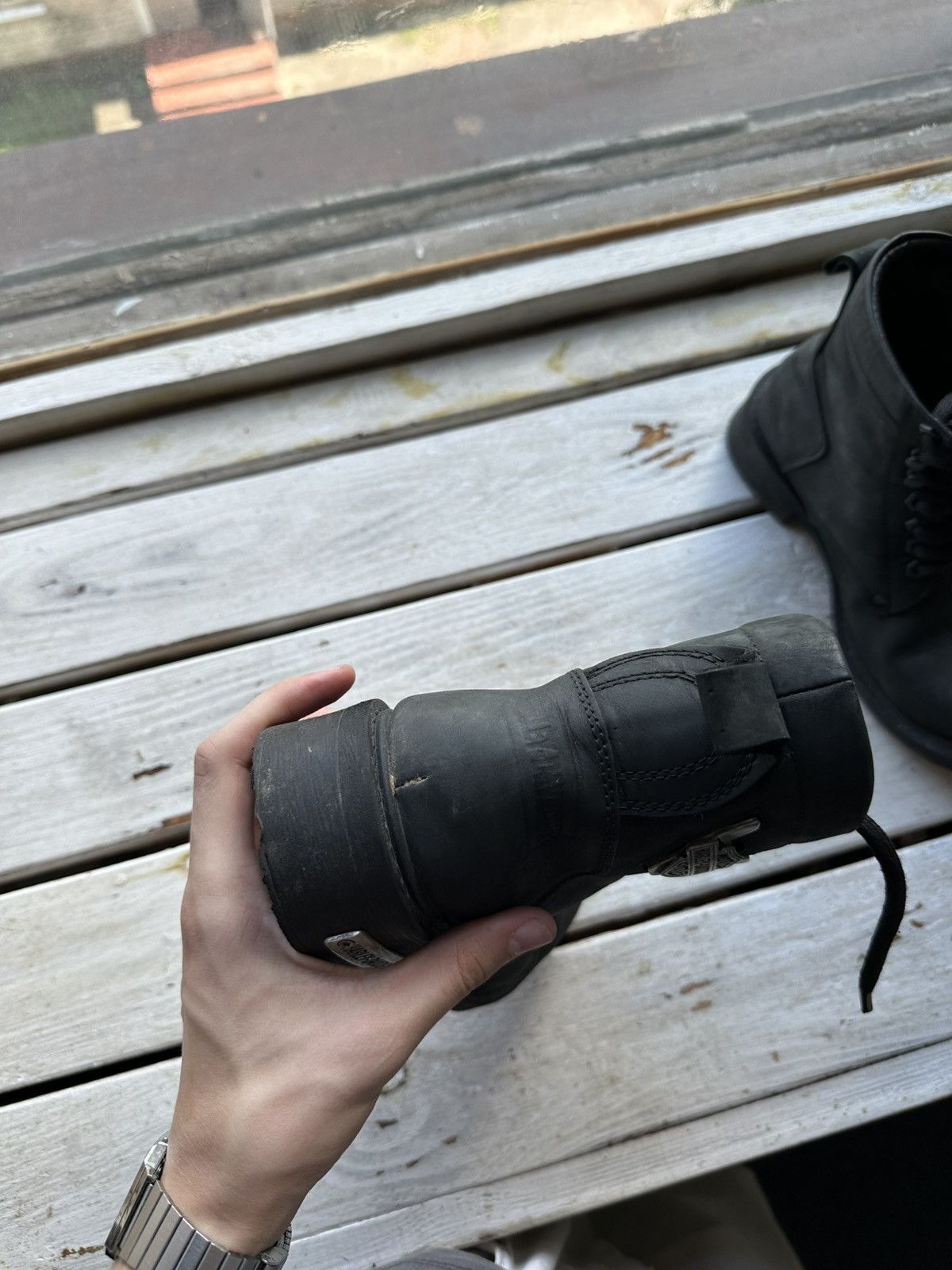 Harley Davidson 🚨RARE HARLEY DAVIDSON BLACK BOOTS METAL WITH LOGO IF6WAS9 Size US 6 / IT 36 - 5 Thumbnail