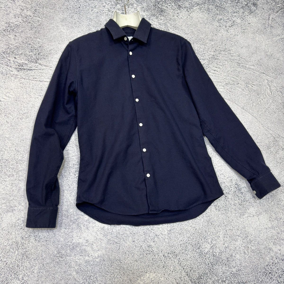Sandro Sandro Paris Navy Blue Cotton Shirt L size Size US L / EU 52-54 / 3 - 2 Thumbnail