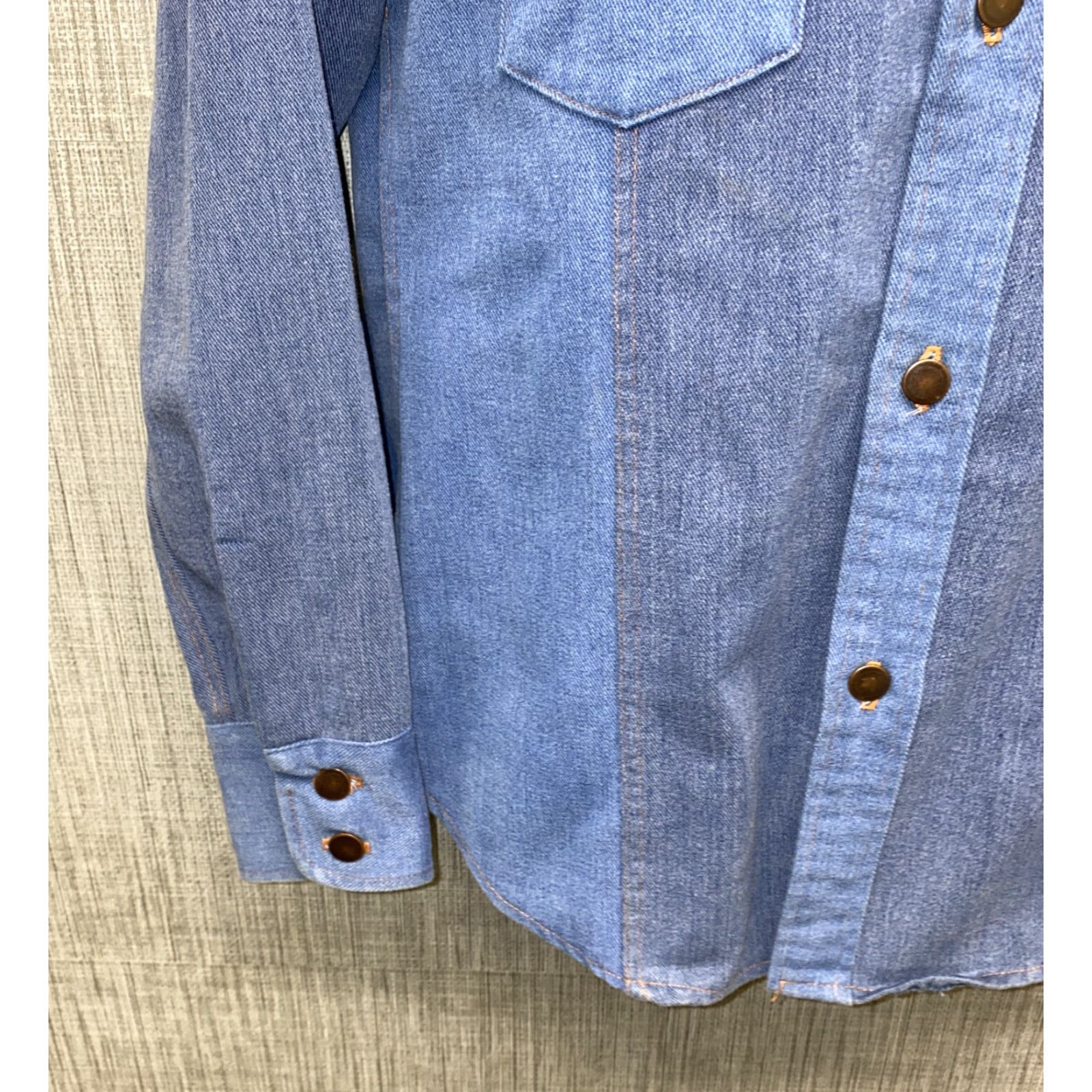 Vintage Big Yank Shirt Men Blue Polyester Blend Long Sleeve Button Front Size M Size US M / EU 48-50 / 2 - 5 Thumbnail