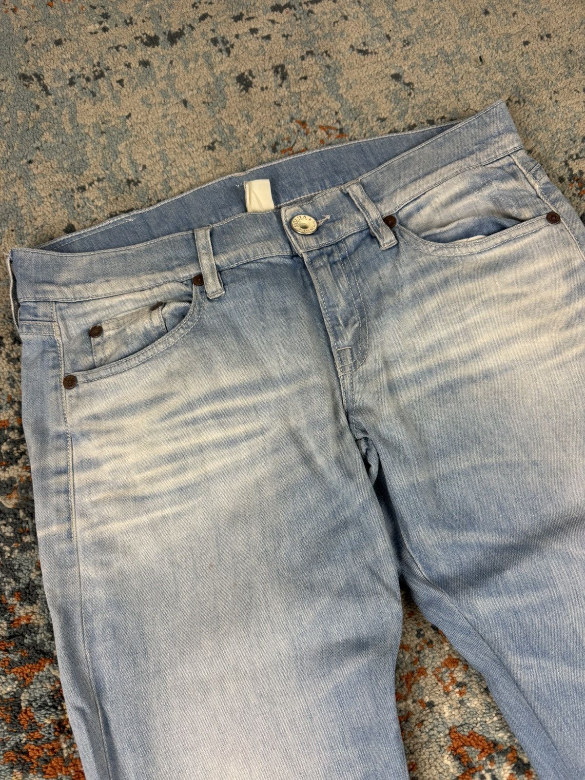 Japanese Brand Vintage Y2K Nolita bell bottom flared printed denim jeans Size 28" / US 6 / IT 42 - 8 Thumbnail