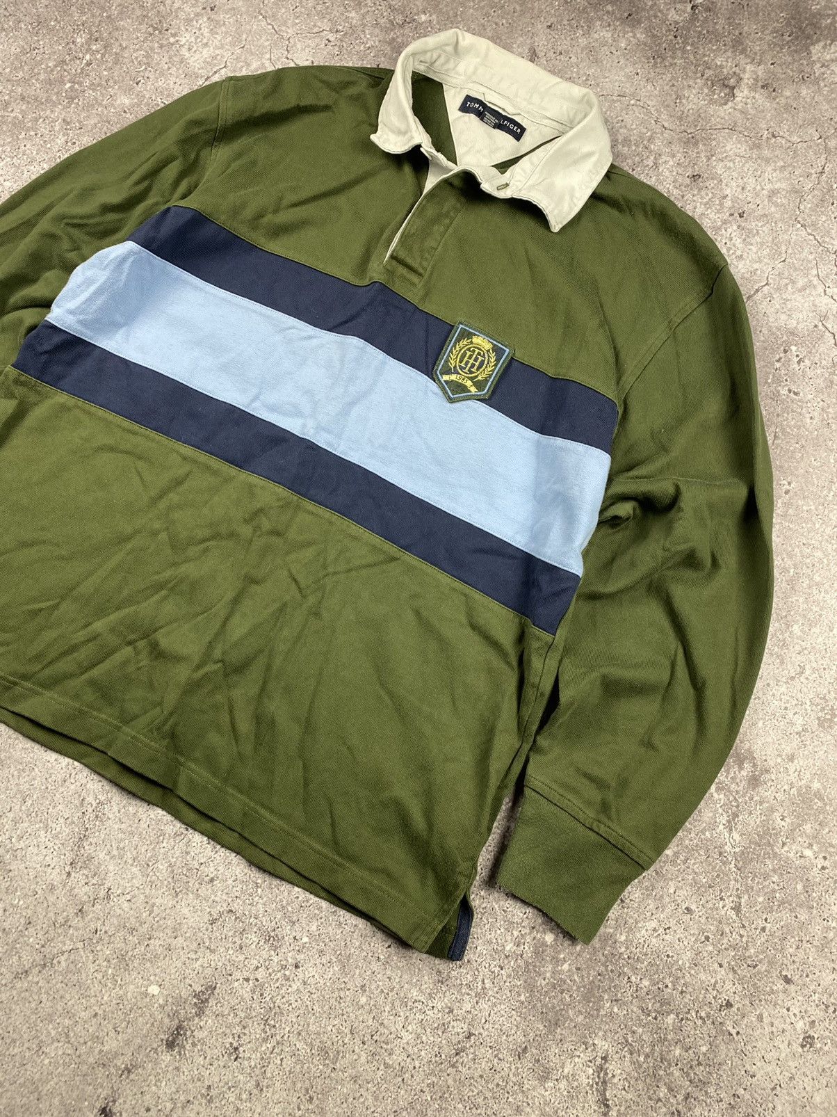 Polo Ralph Lauren × Tommy Hilfiger × Vintage Vintage Tommy Hilfiger Rugby Longsleeve striped Shirt Y2K Size US L / EU 52-54 / 3 - 2 Thumbnail