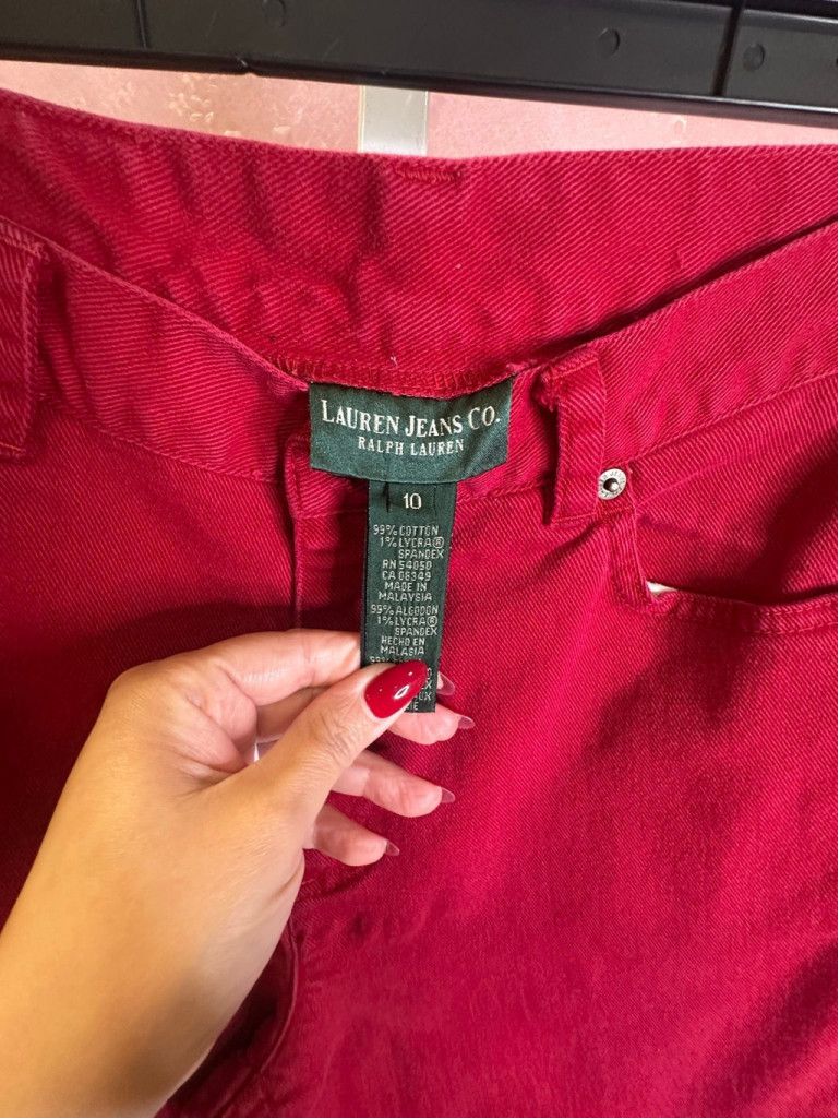 Ralph Lauren Lauren by Ralph Lauren Vintage Bold Red Mom Jeans Size 10 Size 32" / US 10 / IT 46 - 4 Thumbnail