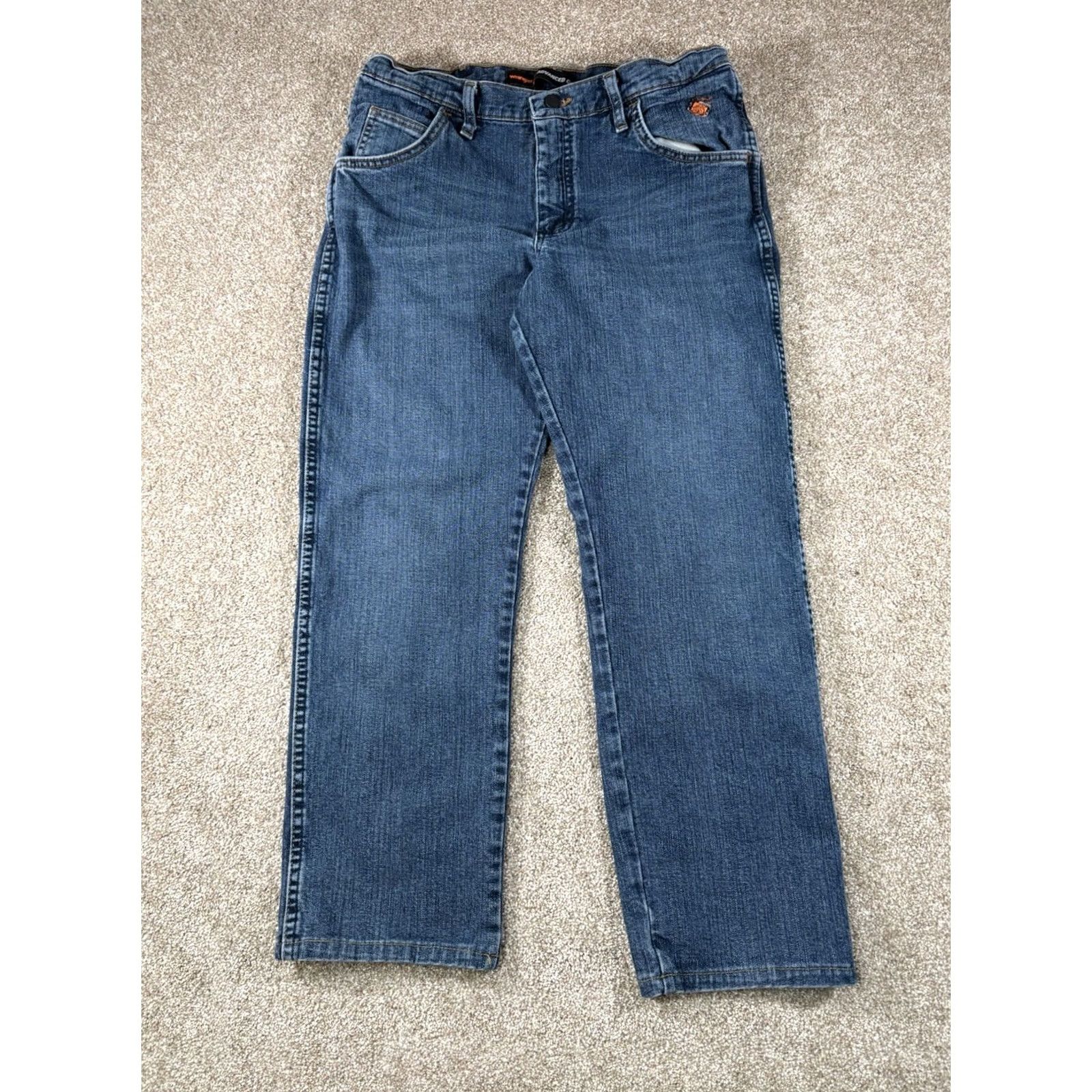 Wrangler Wrangler Jeans Denim Advanced Comfort Wrangler FR • Jeans • Men • 31x27 • Blue • Cotton Blend • Straight • Regular • 27 Inseam • 1990s? Size US 31 - 2 Thumbnail