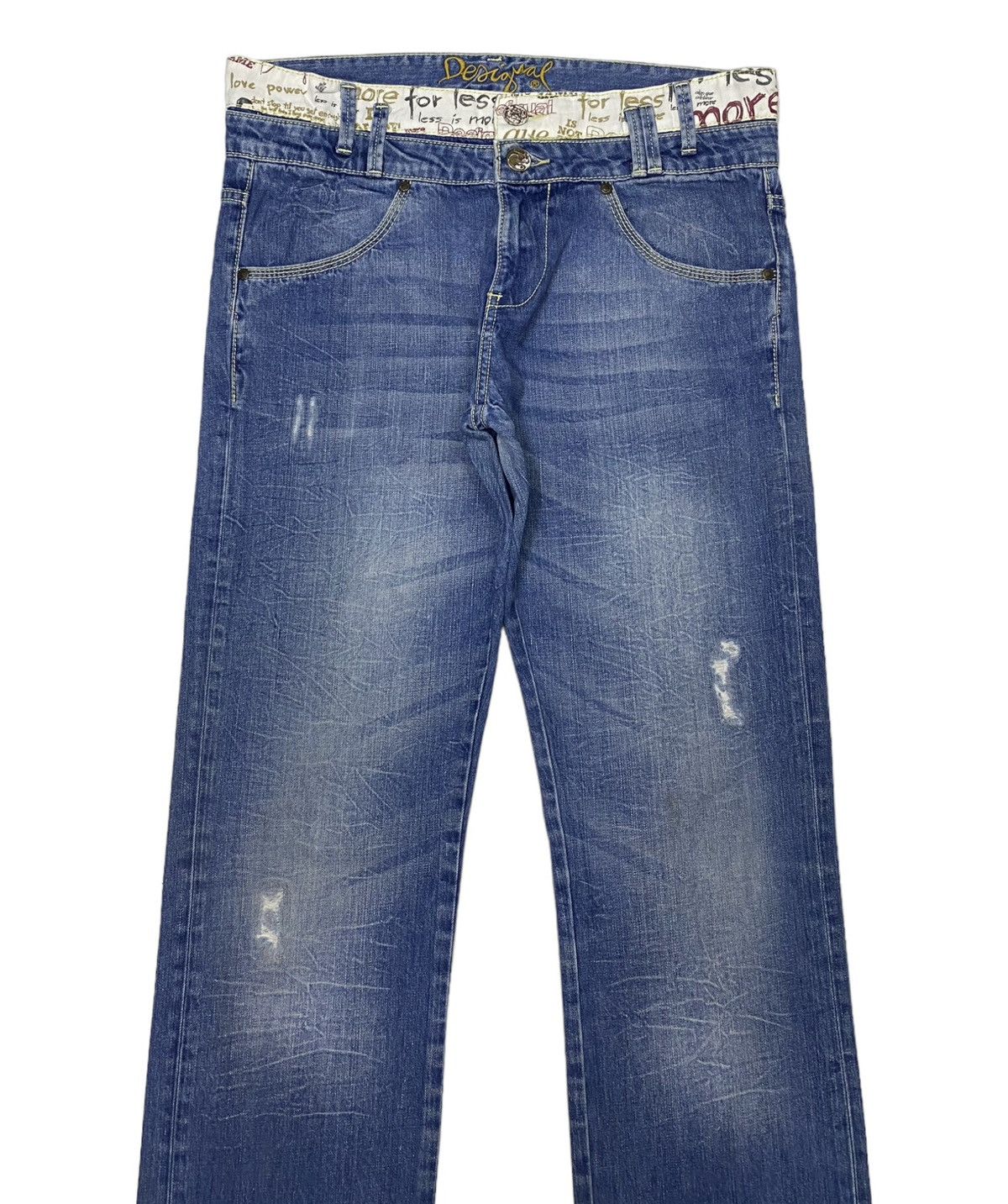 If Six Was Nine 🔥DESIGUAL DOUBLE WAIST DISTRESS DENIM JEANS PPFM STYLE Size US 33 - 5 Thumbnail