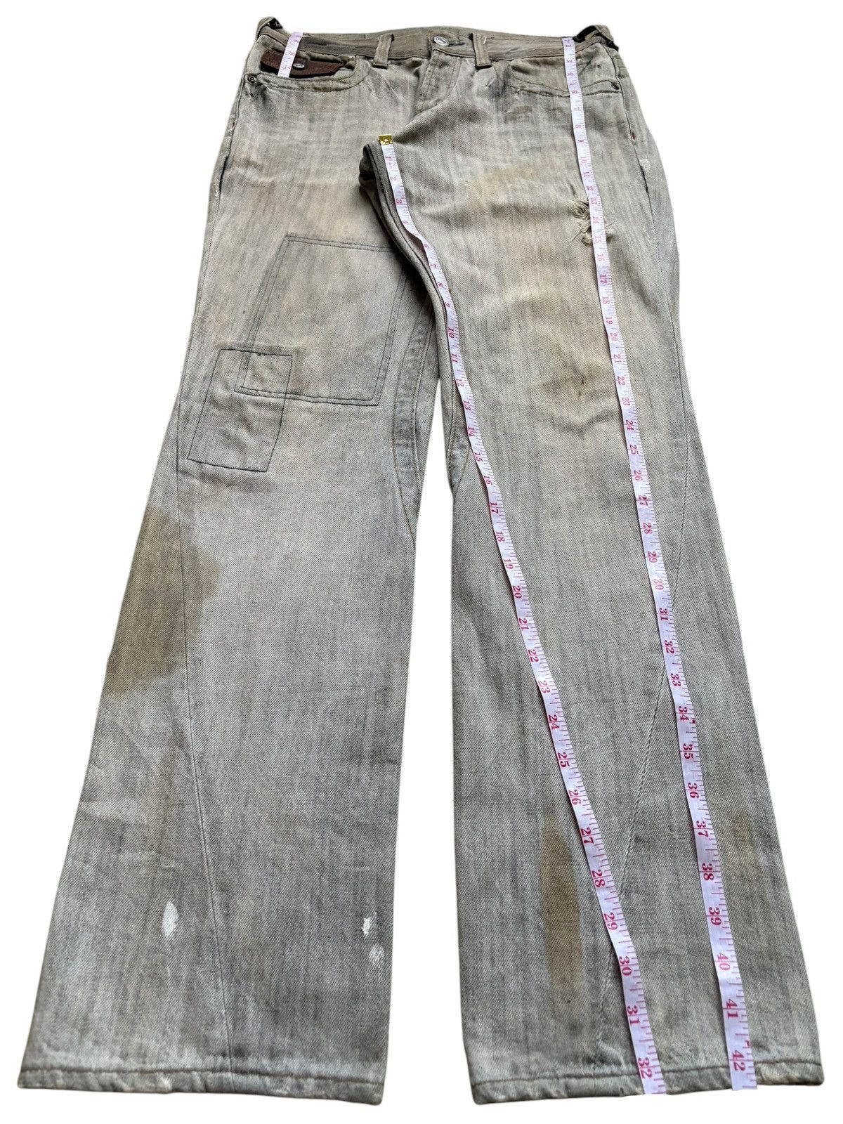 Japanese Brand Vintage Japanese Brand Paint Rusty Mud Wash Ripped Jeans Size US 32 / EU 48 - 13 Thumbnail
