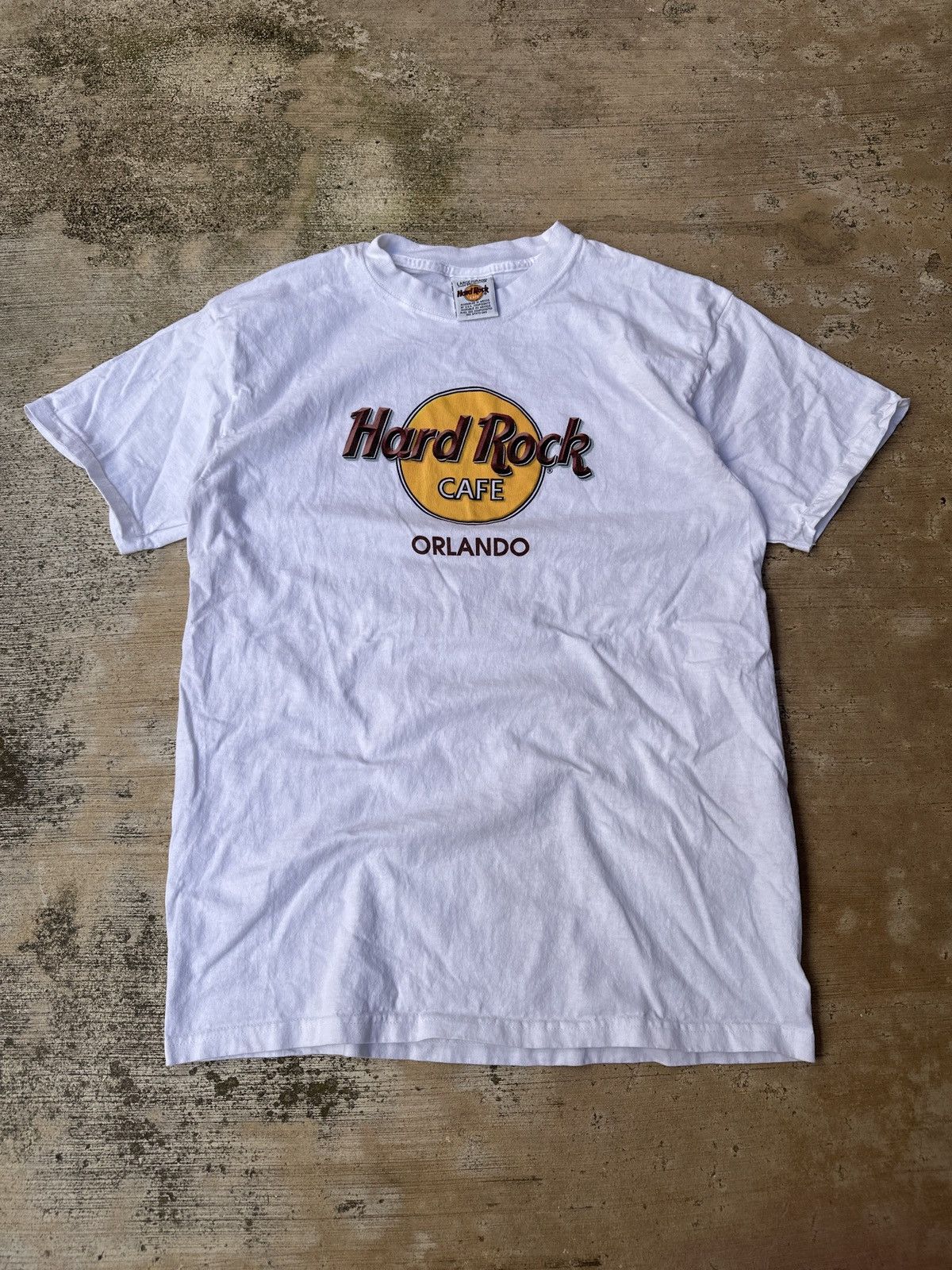 Hard Rock Cafe × Harley Davidson × Vintage Vintage 90s Hard Rock Cafe Orlando White T-Shirt Size US L / EU 52-54 / 3 - 1 Thumbnail