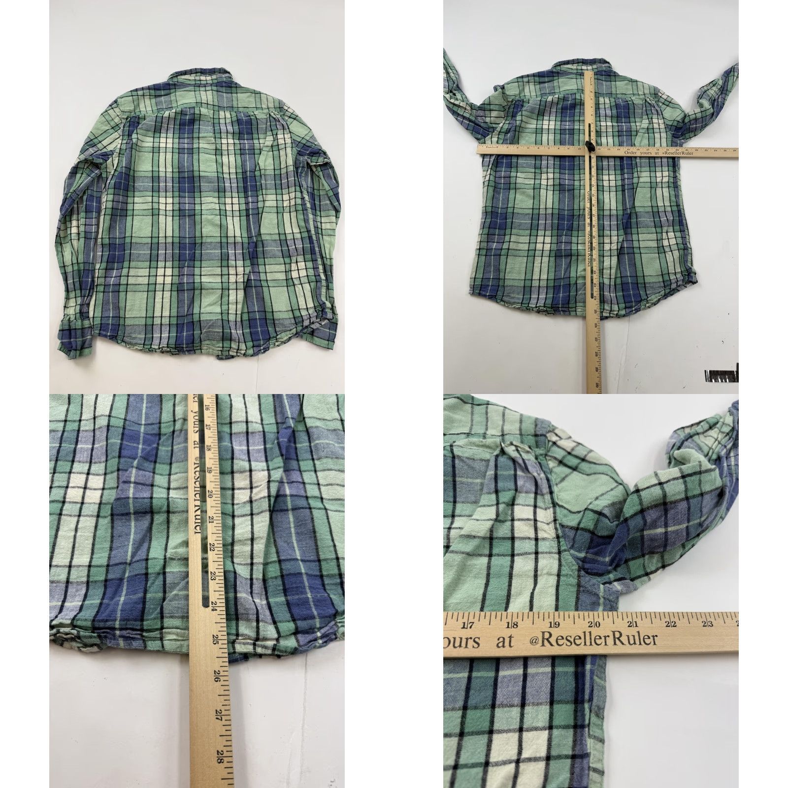 Levi's Levi's Shirt Mens Medium Green Blue Plaid Long Sleeve Button Front Standard Fit Size US M / EU 48-50 / 2 - 8 Thumbnail