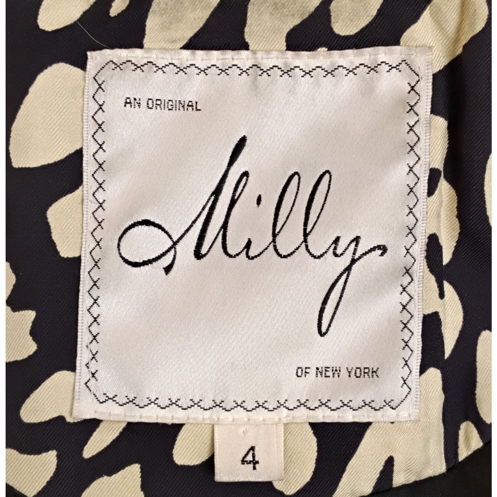 MILLY Milly of New York Wool Pea Coat Women's 4 Black Flowers Size S / US 4 / IT 40 - 9 Thumbnail