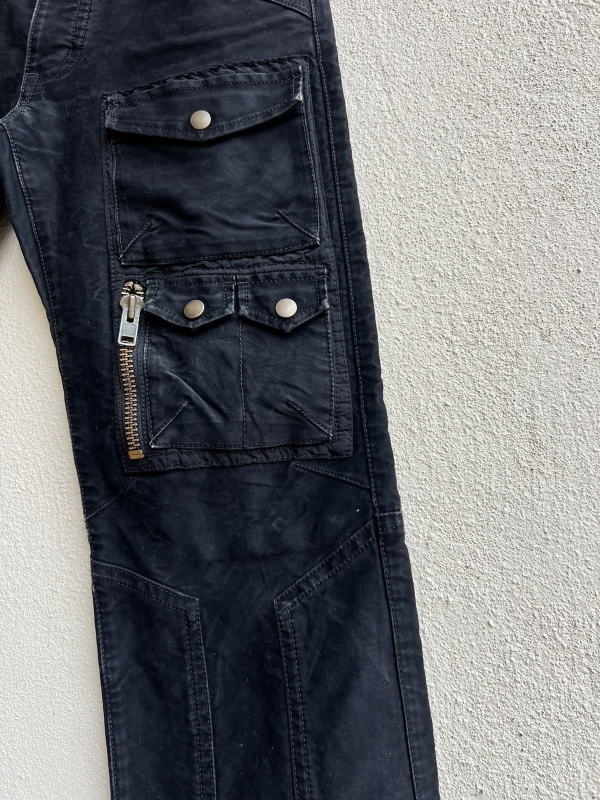 Shellac KENJI ITO Multi Pocket Fade Black Moleskin Cotton Pant Size US 31 - 12 Thumbnail