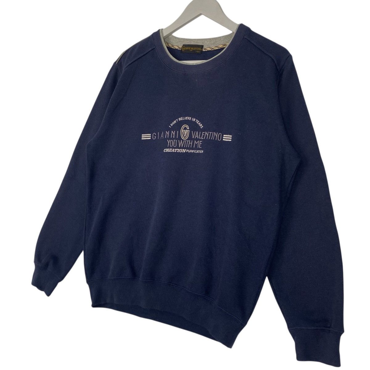 Other Vintage Gianni Valentino Embroidered Crewneck BNavyBlue Size US M / EU 48-50 / 2 - 2 Thumbnail