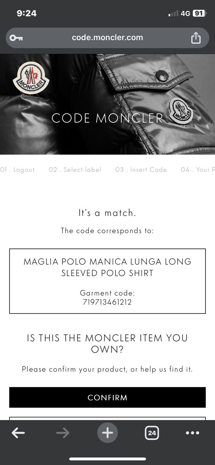 Moncler MAGLIA POLO MANICA LUNGA long sleeve Size US XS / EU 42 / 0 - 14 Thumbnail