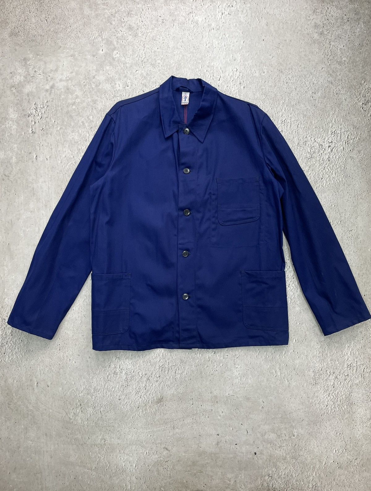 Le Laboureur Vintage 70s/80s French Cotton Twill Chore Jacket Indigo Size US XL / EU 56 / 4 - 1 Thumbnail