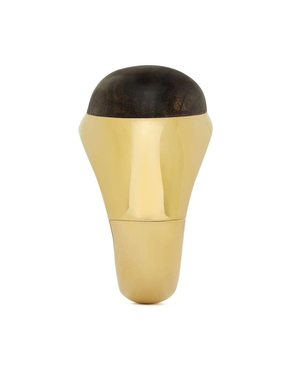 Saint Laurent Paris o1la1rc1a0325 Size: OS / 747692 Dome Ring in Metal Wood Size ONE SIZE - 4 Thumbnail