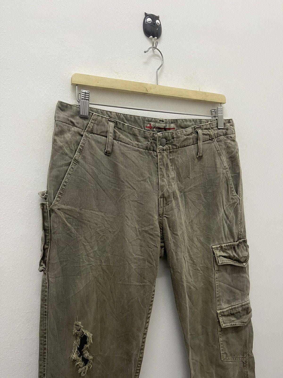 Le Grande Bleu (L.G.B.) Rare Vintage GENOESE Flare Tactical Cargo Style Size US 31 - 3 Thumbnail