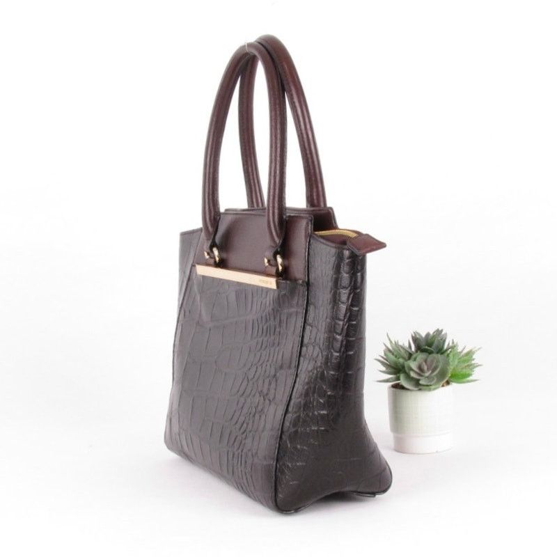 Other Antonio Melani Raisin/Black Croc Embossed Leather Bag Size ONE SIZE - 3 Thumbnail