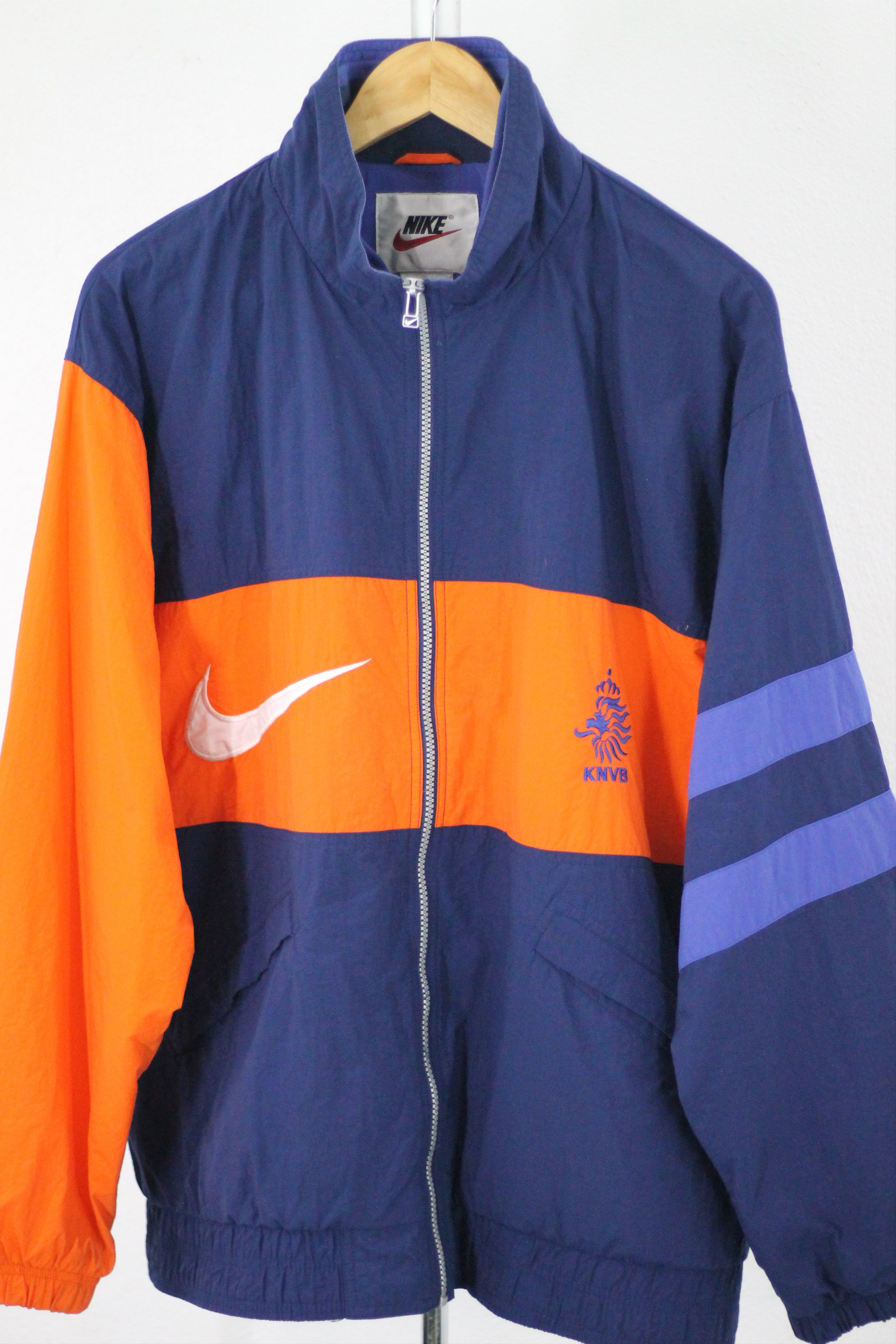 Nike × Vintage Vtg 90s Nike KNVB Netherlands Team Big Logo Track Jacket Size US XL / EU 56 / 4 - 4 Thumbnail