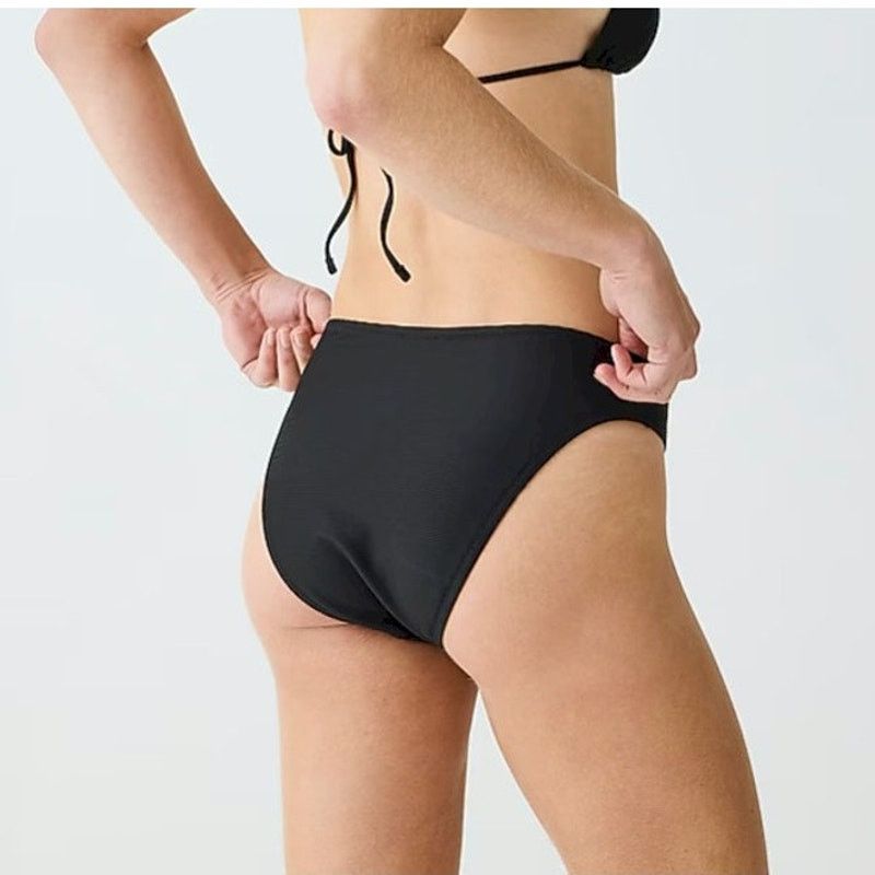 J.Crew NWT J. Crew Ribbed high-rise cheeky bikini bottom Sz S BE808 Size ONE SIZE - 1 Thumbnail
