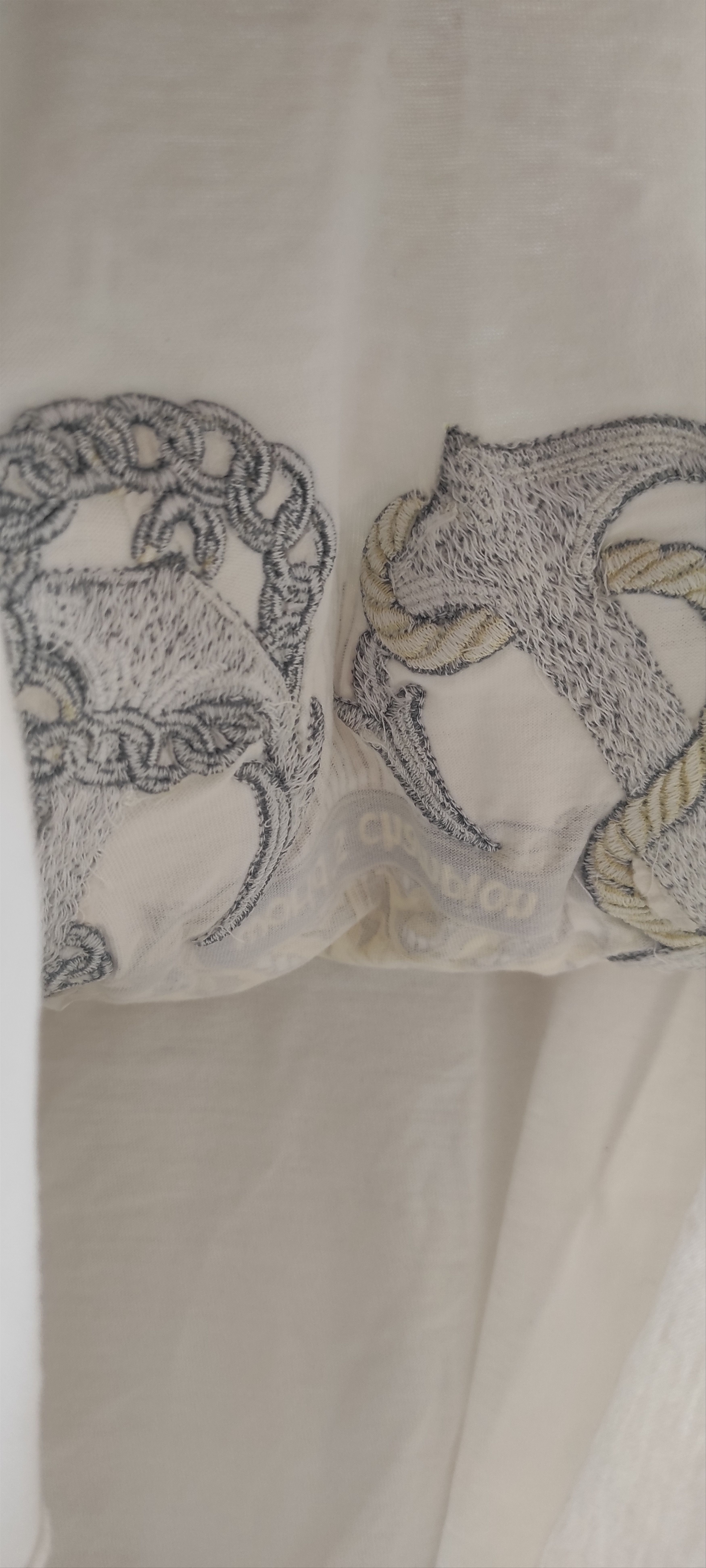 Just Cavalli Just Cavalli White Gold Printed Cotton Roundneck T-Shirt Size M / US 6-8 / IT 42-44 - 8 Thumbnail