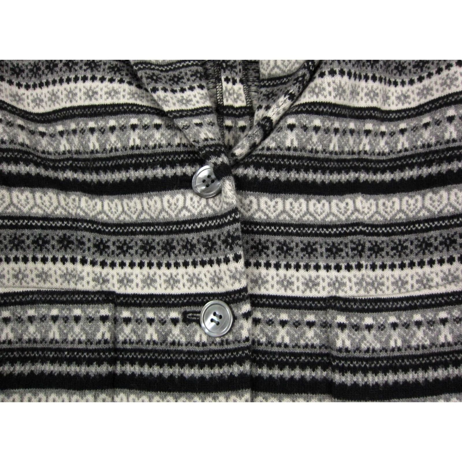 Vintage IISLI Blazer Womens Size 6 Gray White Wool Sweater Cardigan Jacket Casual 80s 90s Size M / US 6-8 / IT 42-44 - 4 Thumbnail