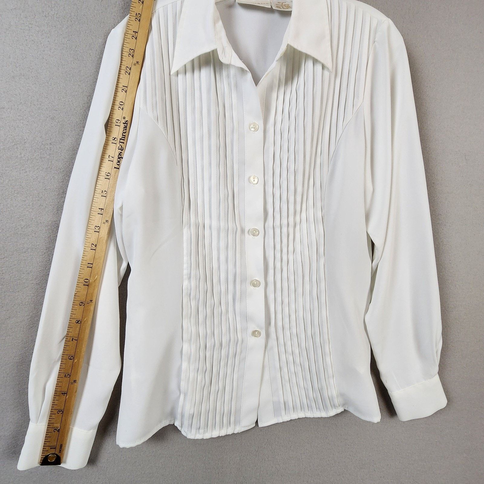 Other Christie & Jill Blouse Women Size 8 White Pleated Front Size M / US 6-8 / IT 42-44 - 3 Thumbnail