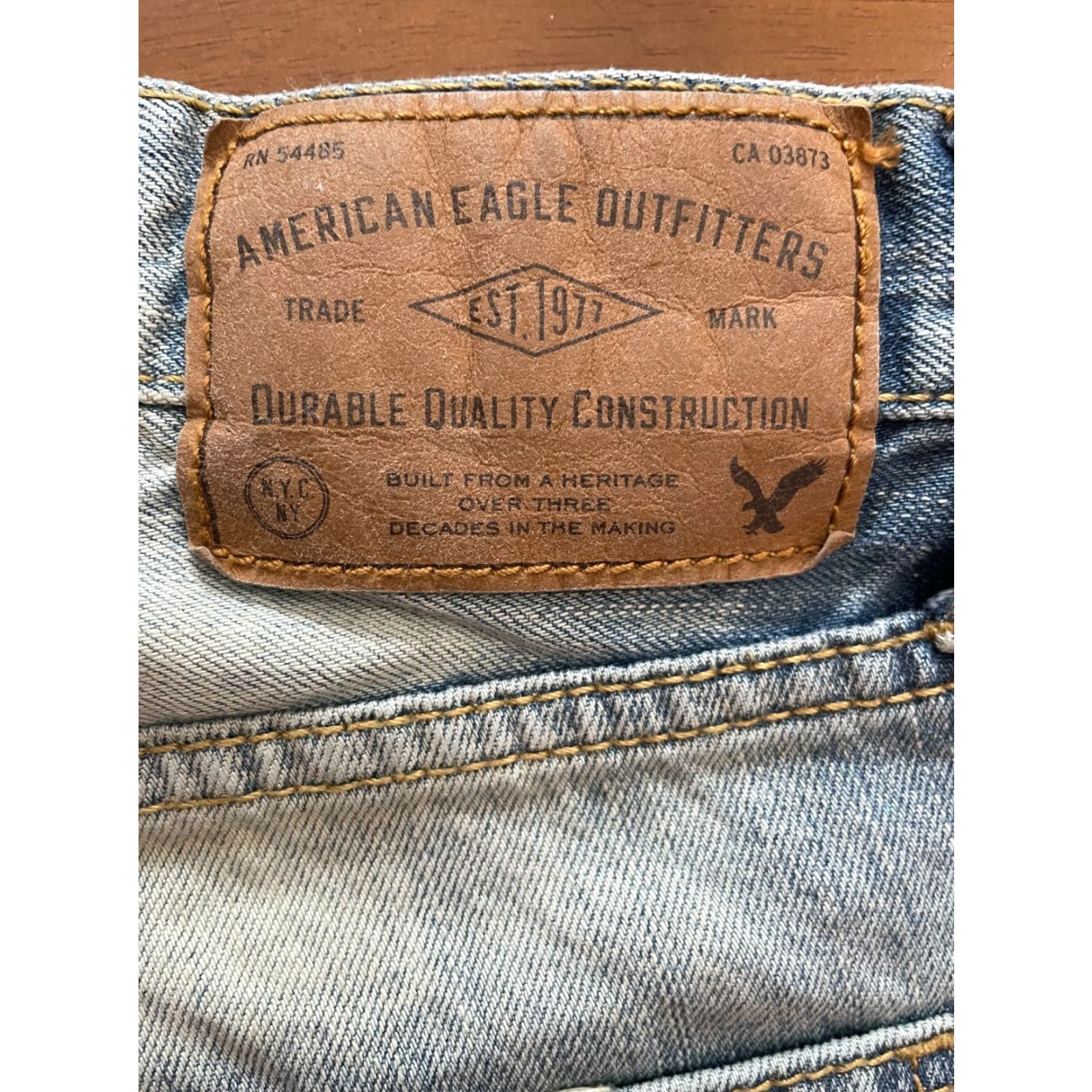 American Eagle Outfitters AMERICAN EAGLE OUTFITTERS MADE TO LAST DESTROYED WASH SLIM JEANS 28 X 30 Size US 28 / EU 44 - 3 Thumbnail