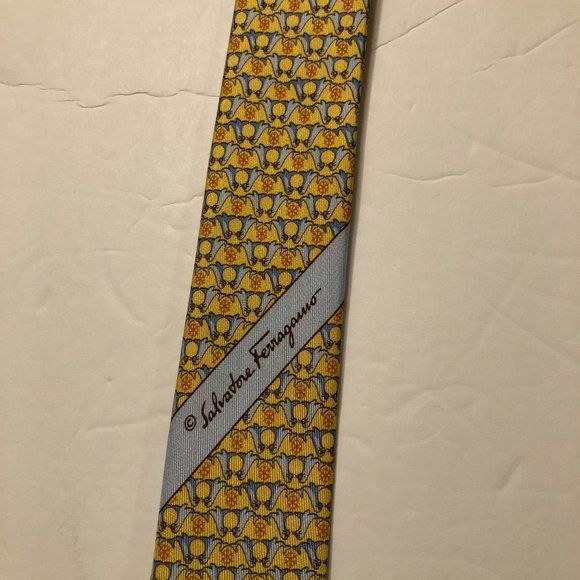 Salvatore Ferragamo SALVATORE FERRAGAMO MEN'S NEW 100%SILK TIE WIDTH: 3 1/2" Size ONE SIZE - 10 Thumbnail