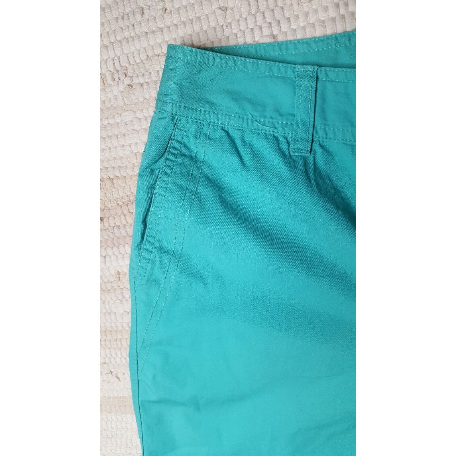 Liz Claiborne Liz Claiborne Womens Teal Green Cotton Capris - Size 4 Size 27" / US 4 / IT 40 - 6 Thumbnail