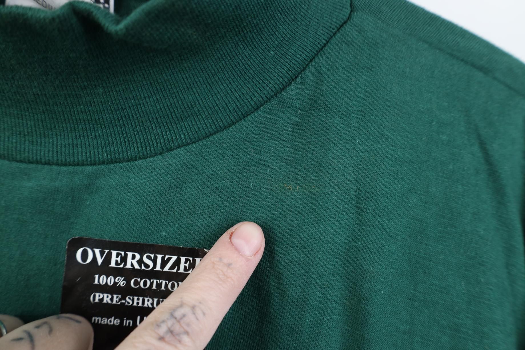 Vintage Deadstock Vintage 90s Streetwear Mock Neck T-Shirt USA Green Size US L / EU 52-54 / 3 - 5 Thumbnail