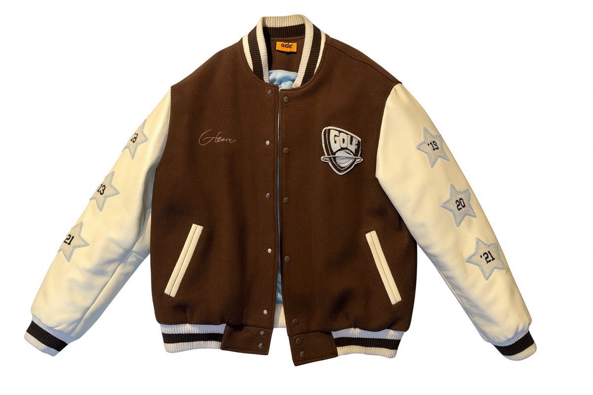 Tyler The Creator Golf Wang 2XL Varsity Brown/Cream Tyler Creator (19–21) Size US XXL / EU 58 / 5 - 7 Thumbnail