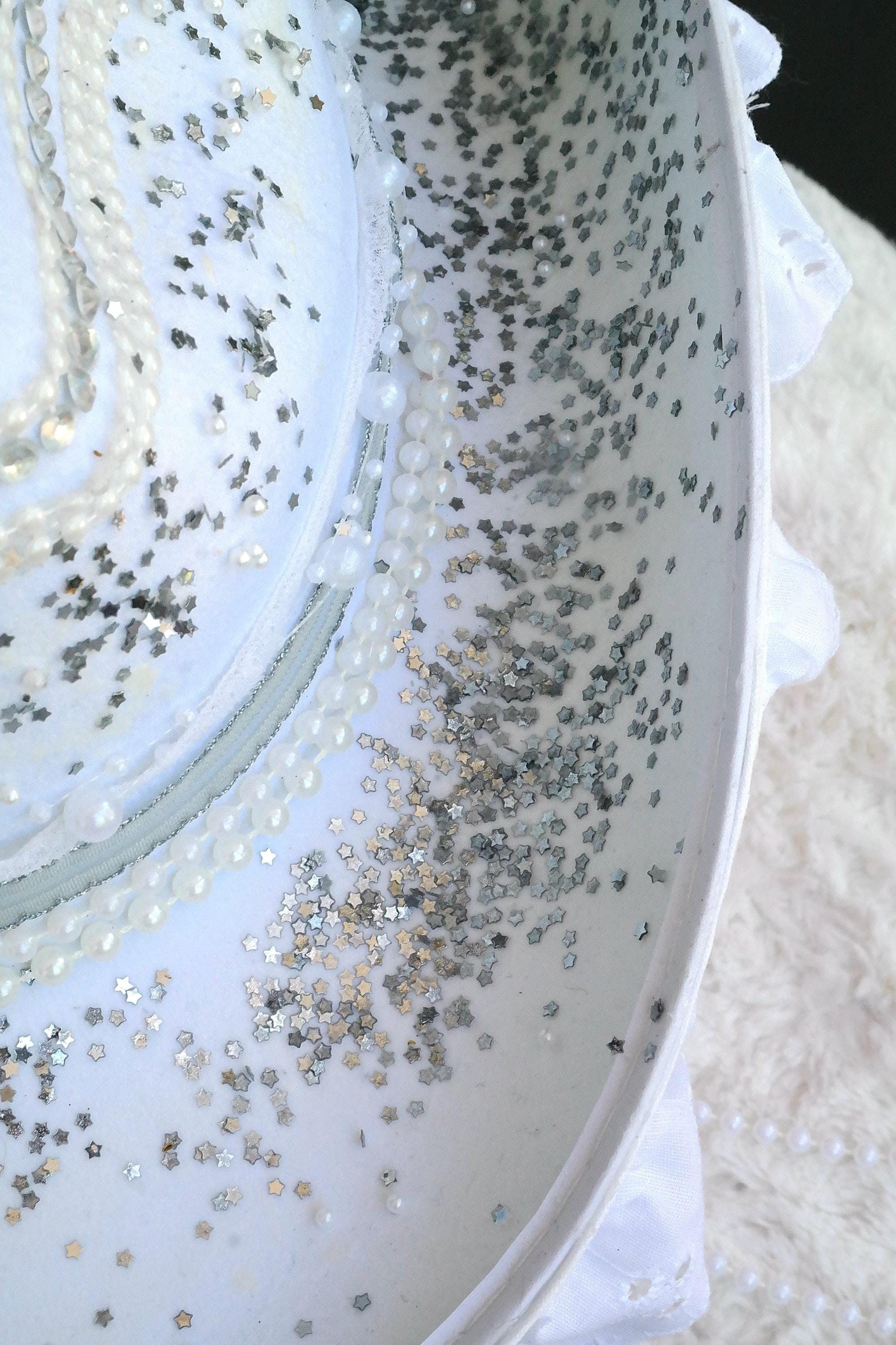 Handmade Glitter Pearl Wifey Cowgirl Hat Size ONE SIZE - 8 Thumbnail