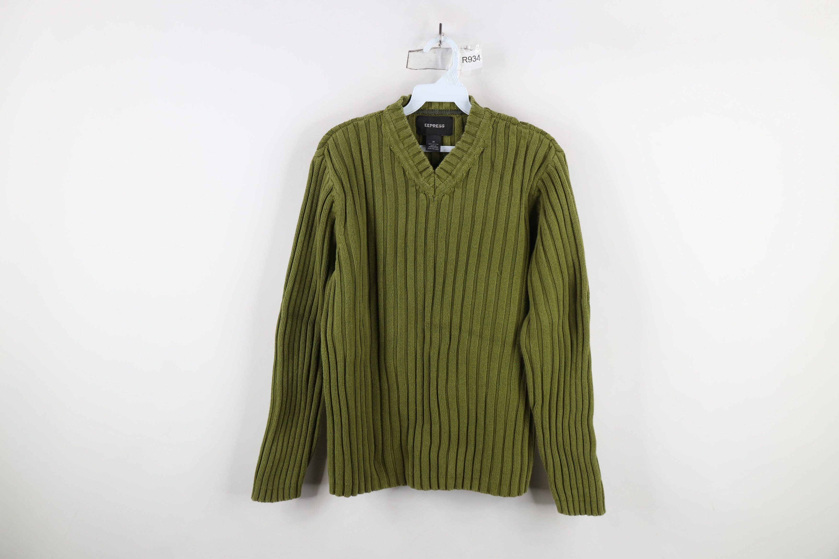 Express × Vintage Vintage Y2K Express Heavyweight Cotton Ribbed Knit Sweater Size M / US 6-8 / IT 42-44 - 1 Thumbnail