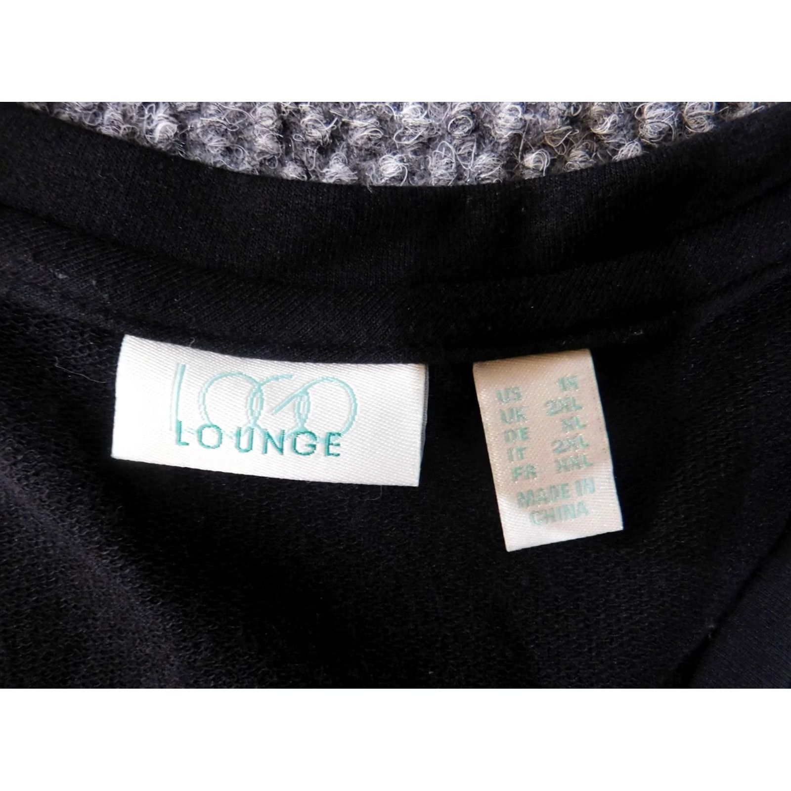 Vintage LOGO by Lori Goldstein Blouse Tunic 1X Womens Black V-Neck Pullover Stretch Knit Cotton Regular Sleeve 3/4 Vintage No Size XL / US 12-14 / IT 48-50 - 6 Thumbnail